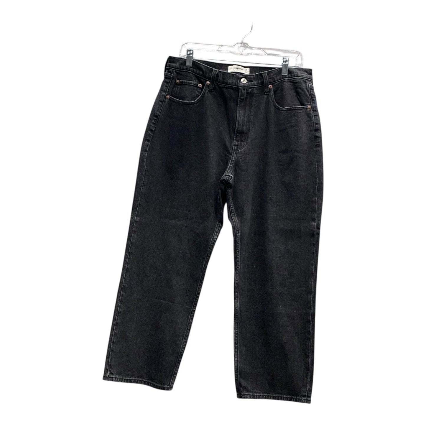 Jeans Straight By Abercrombie And Fitch In Black, Size:14
