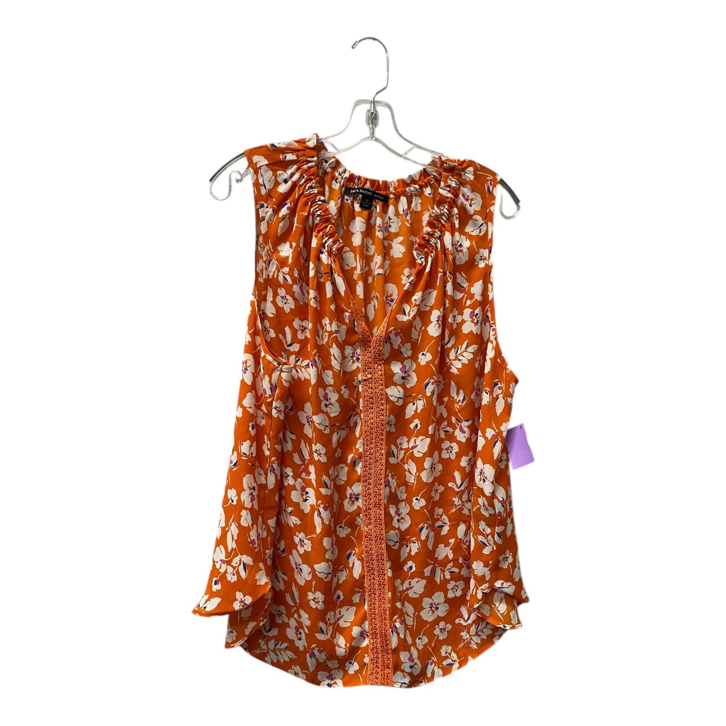 Top Sleeveless By Zac And Rachel In Orange, Size:2X