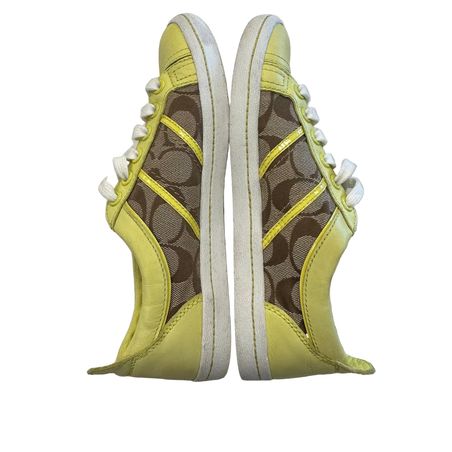 Shoes Designer By Coach In Green & Tan, Size:7