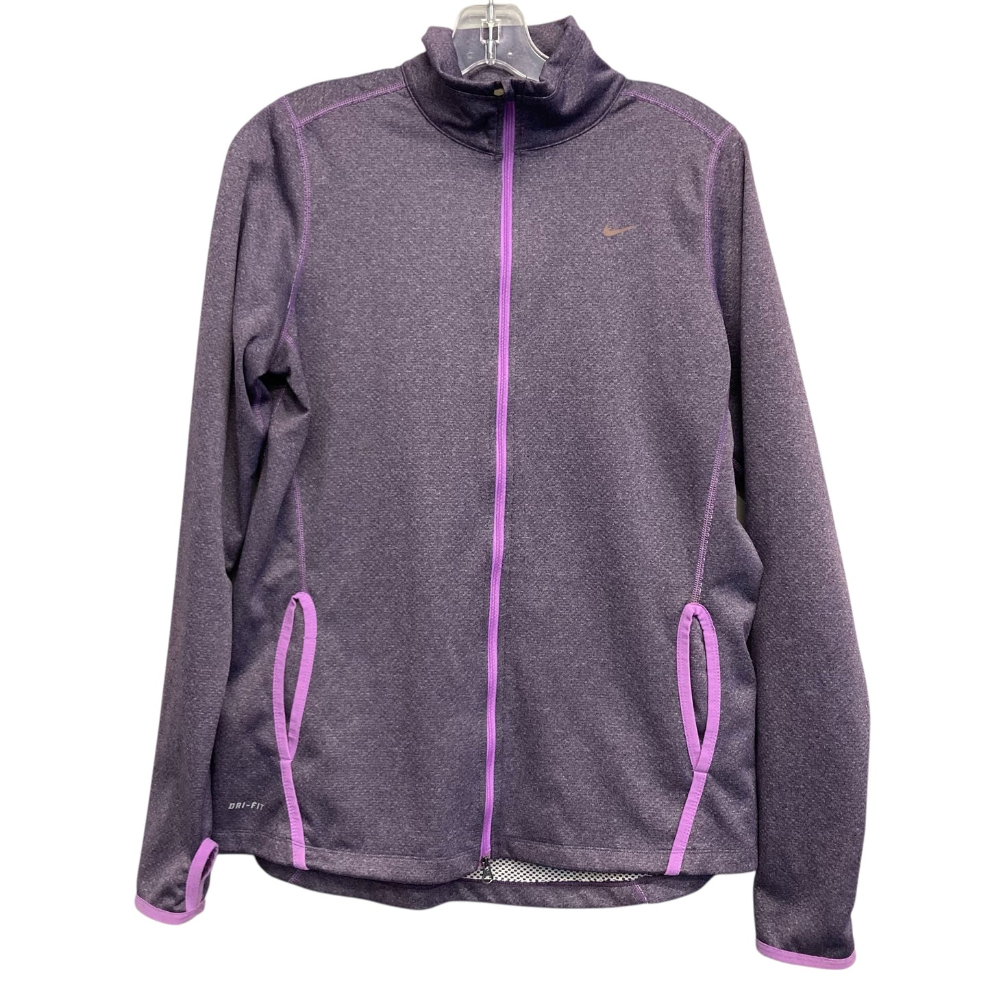 Athletic Jacket By Nike Apparel In Purple, Size:L