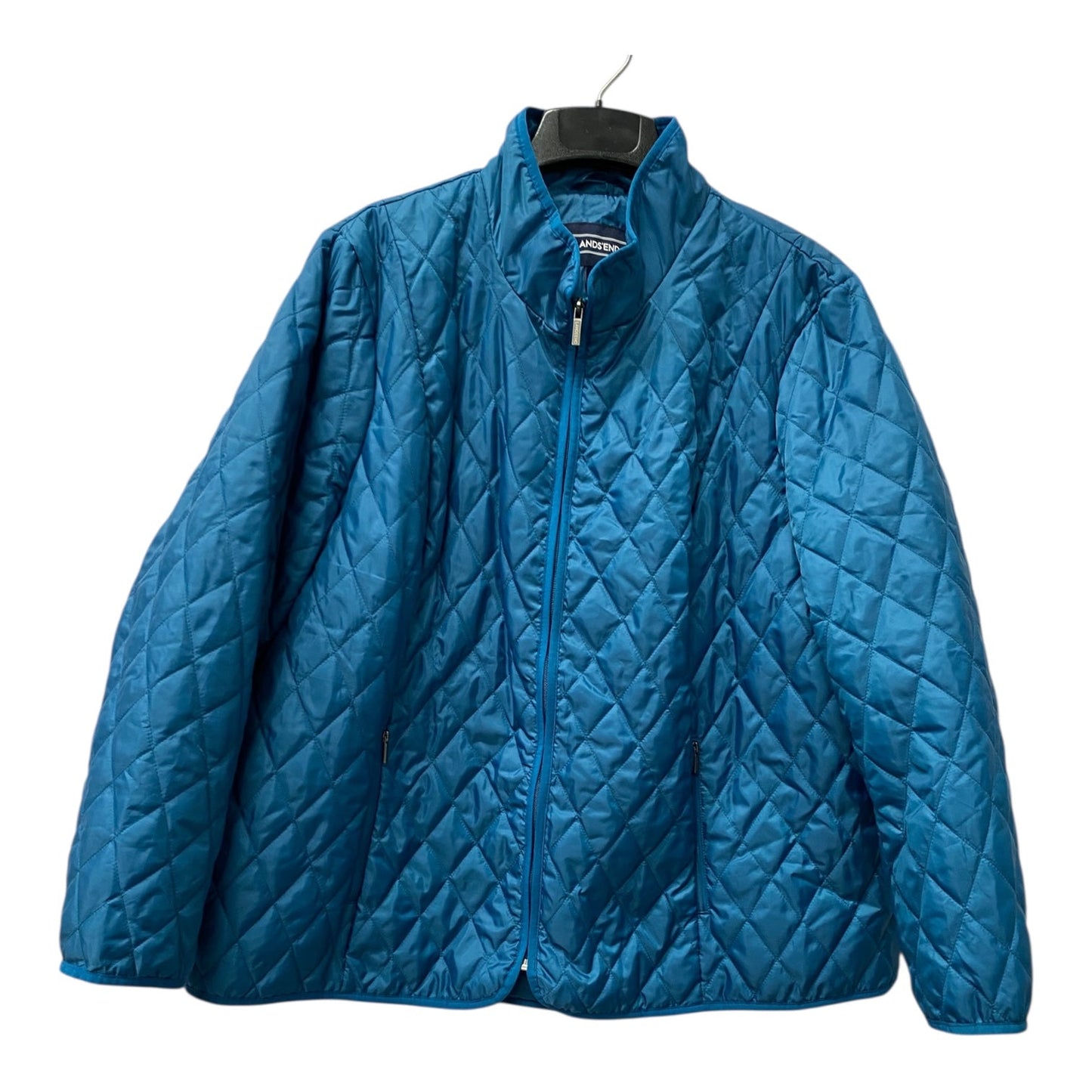 Jacket Puffer & Quilted By Lands End In Teal, Size:3X
