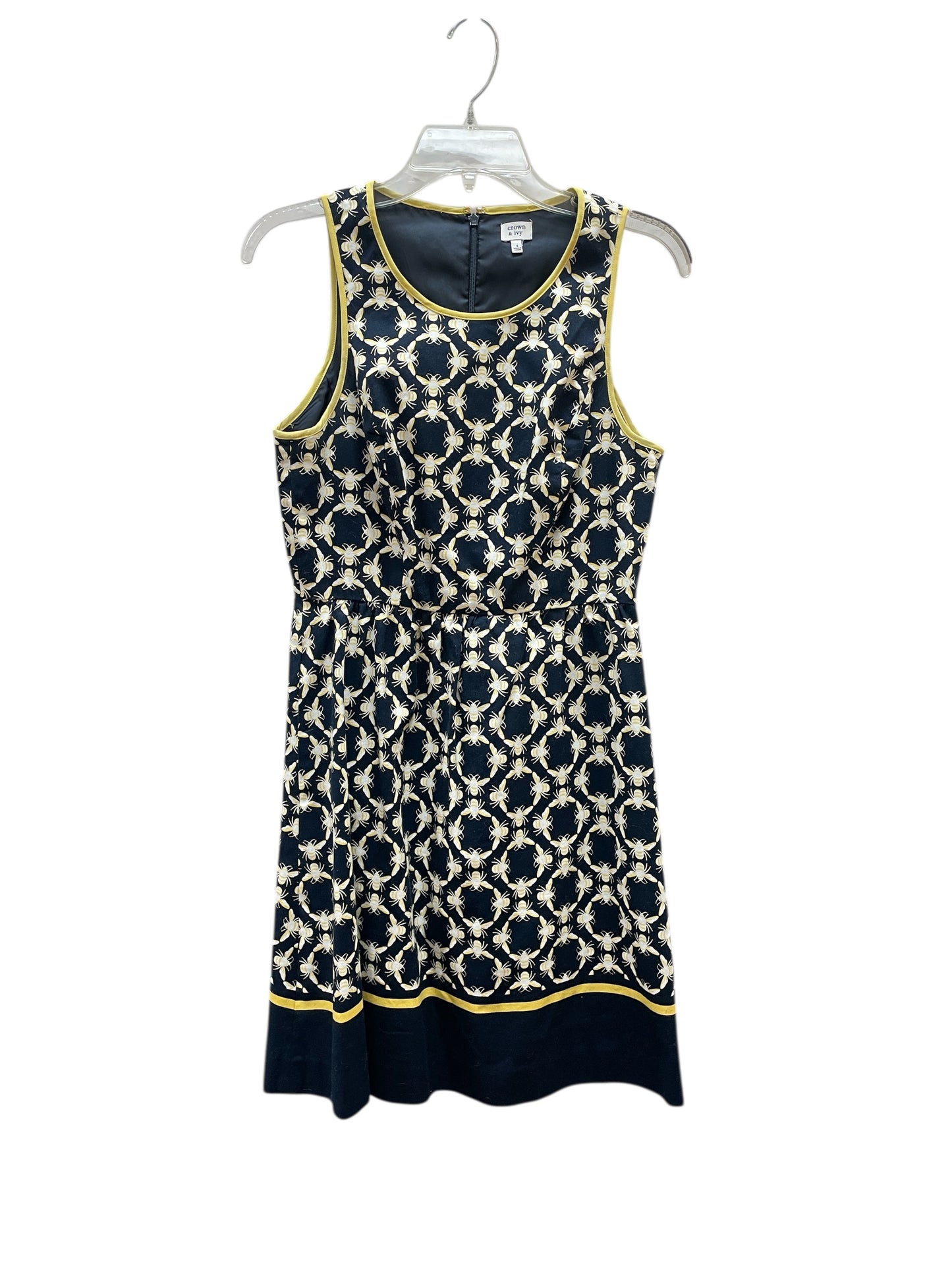 Dress Party Midi By Crown And Ivy In Blue & Yellow, Size:4