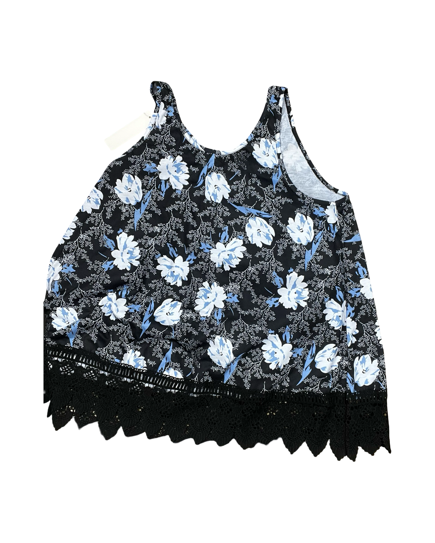 Top Sleeveless By Clothes Mentor In Blue & White, Size:2X