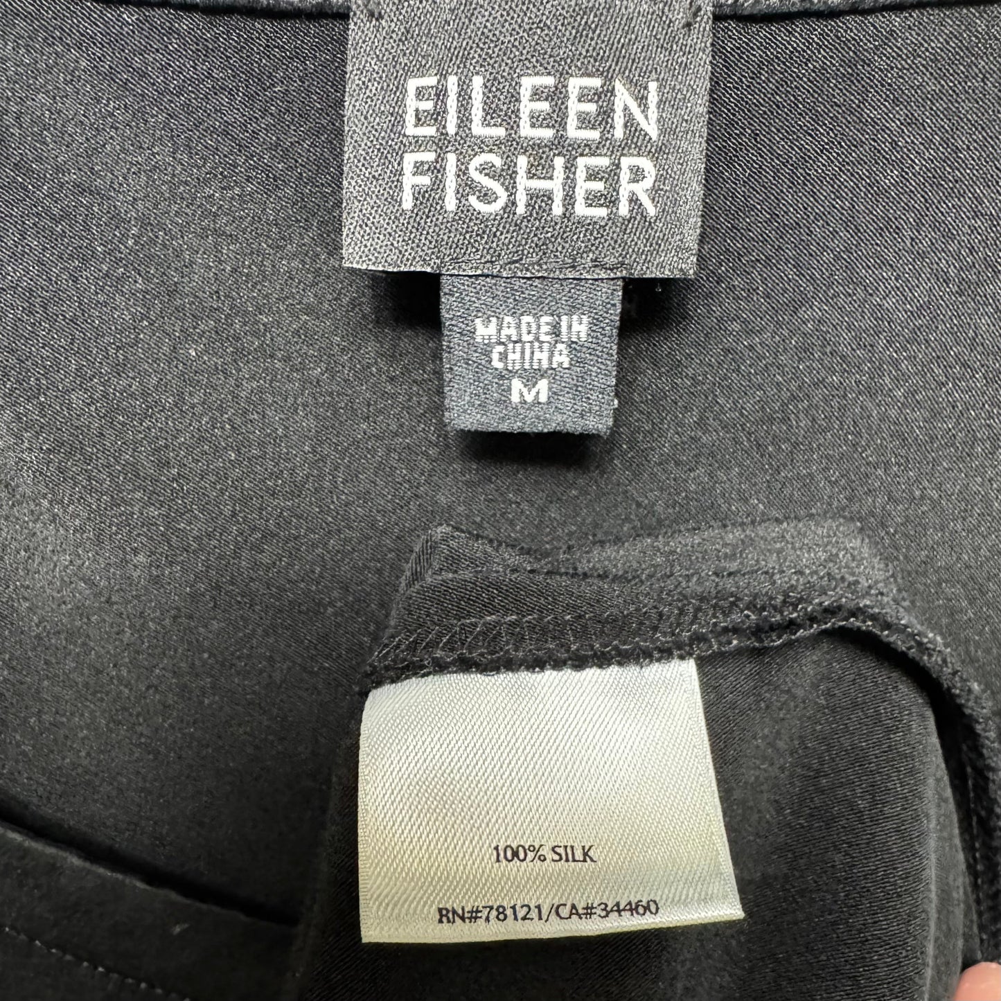 Silk Top Sleeveless By Eileen Fisher In Black, Size: M
