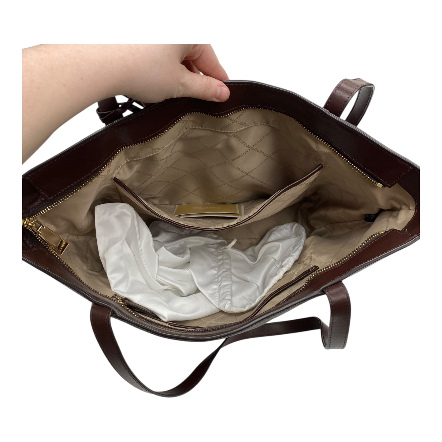 Handbag Designer By Michael Kors In Brown, Size:Large