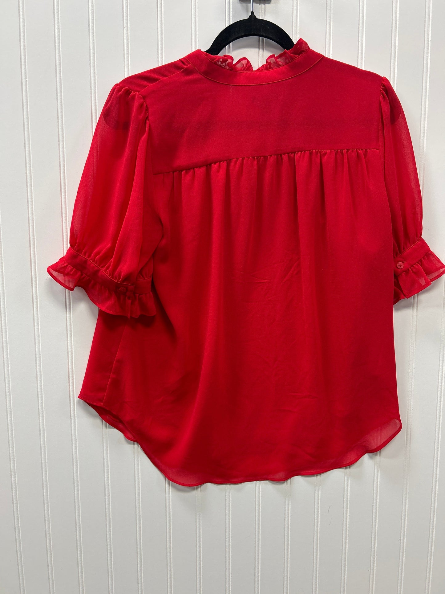 Blouse Ss By Ann Taylor In Red, Size:S