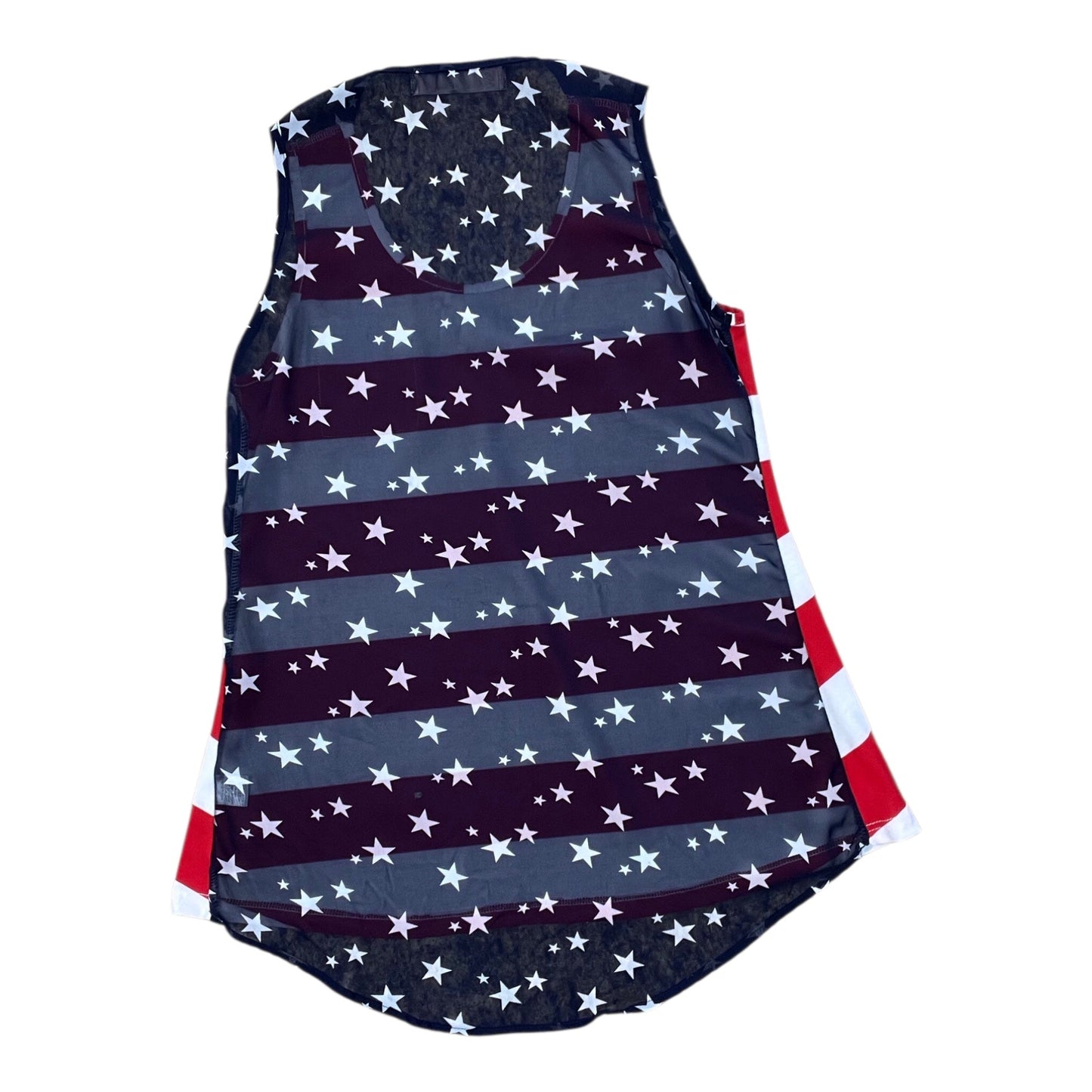 Top Sleeveless By Clothes Mentor In Blue Red & White, Size:L