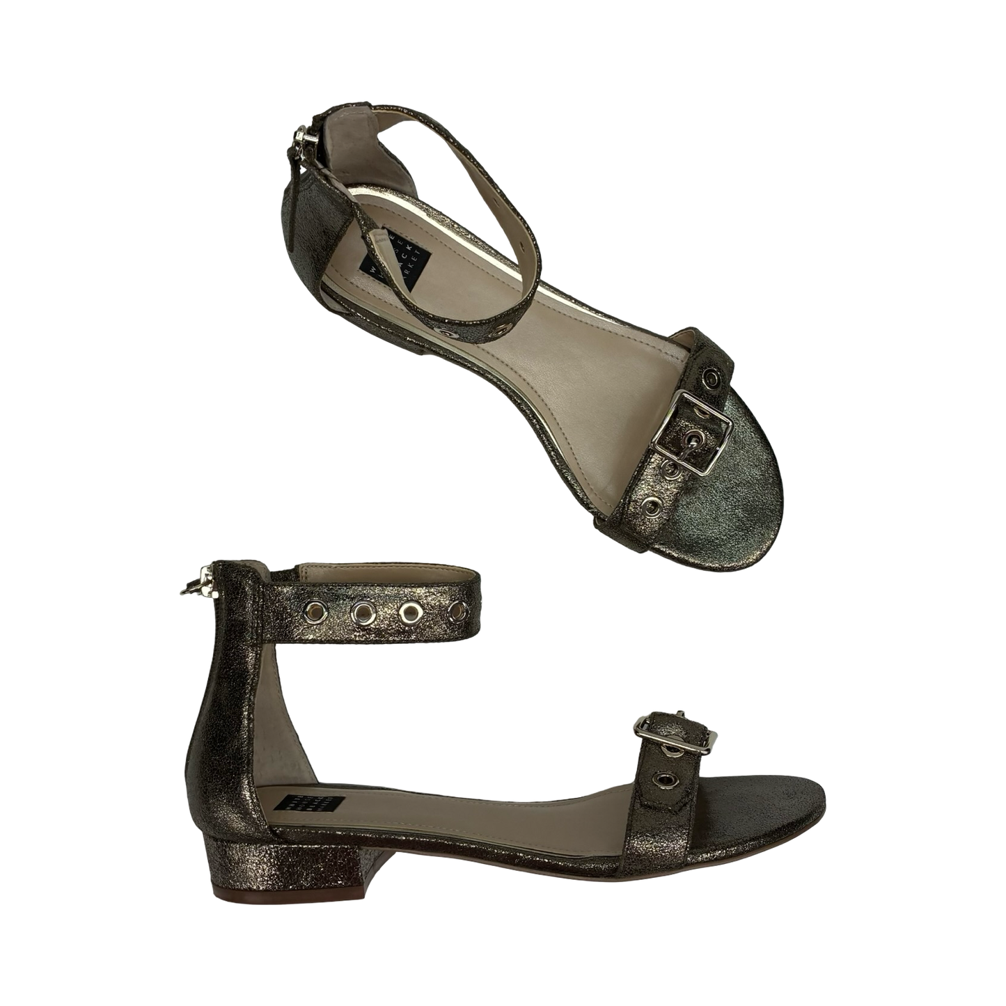 Sandals Heels Block By White House Black Market In Bronze, Size:7.5