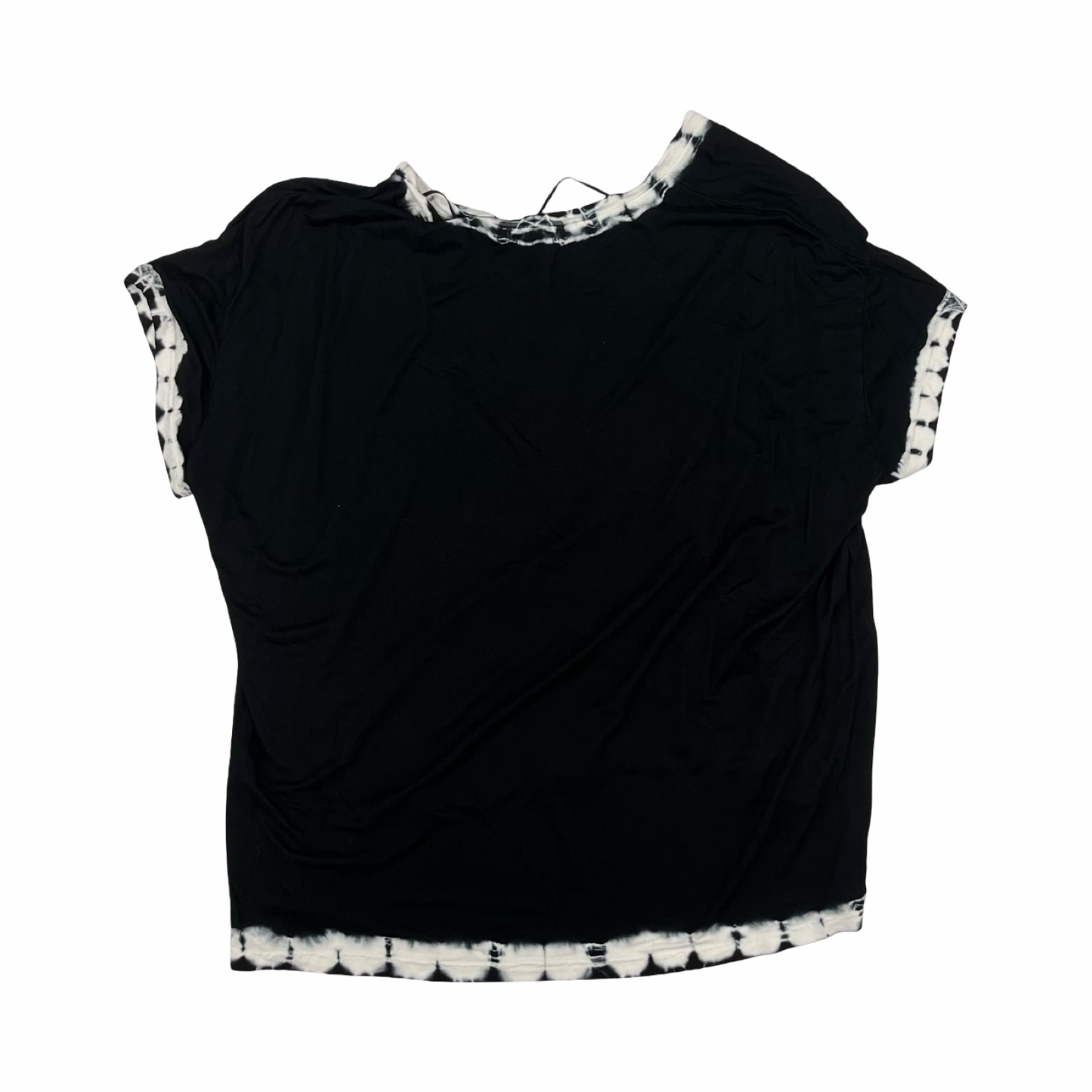 Blouse Ss By Cable And Gauge In Black, Size:2X