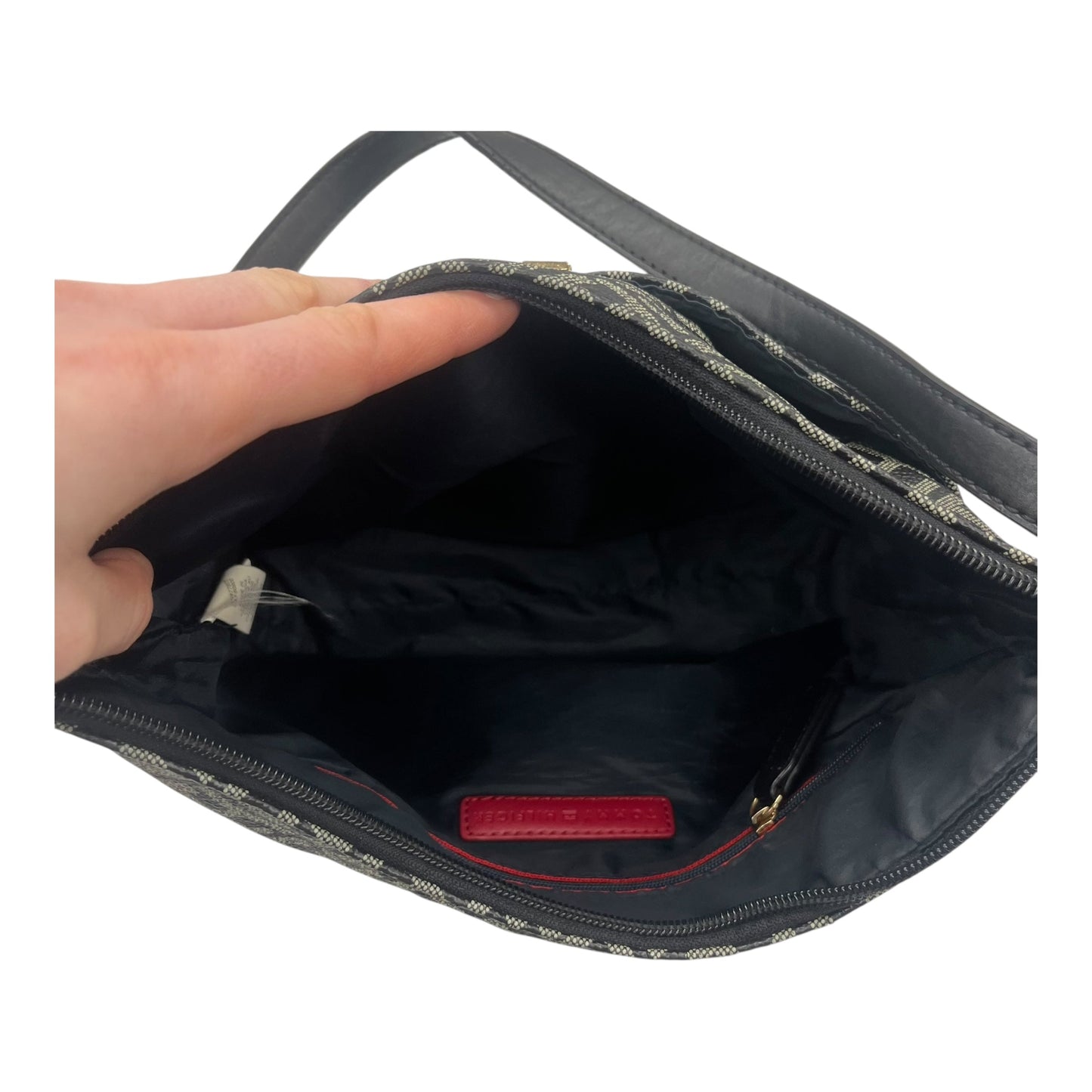 Handbag By Tommy Hilfiger In Black & Brown, Size:Medium