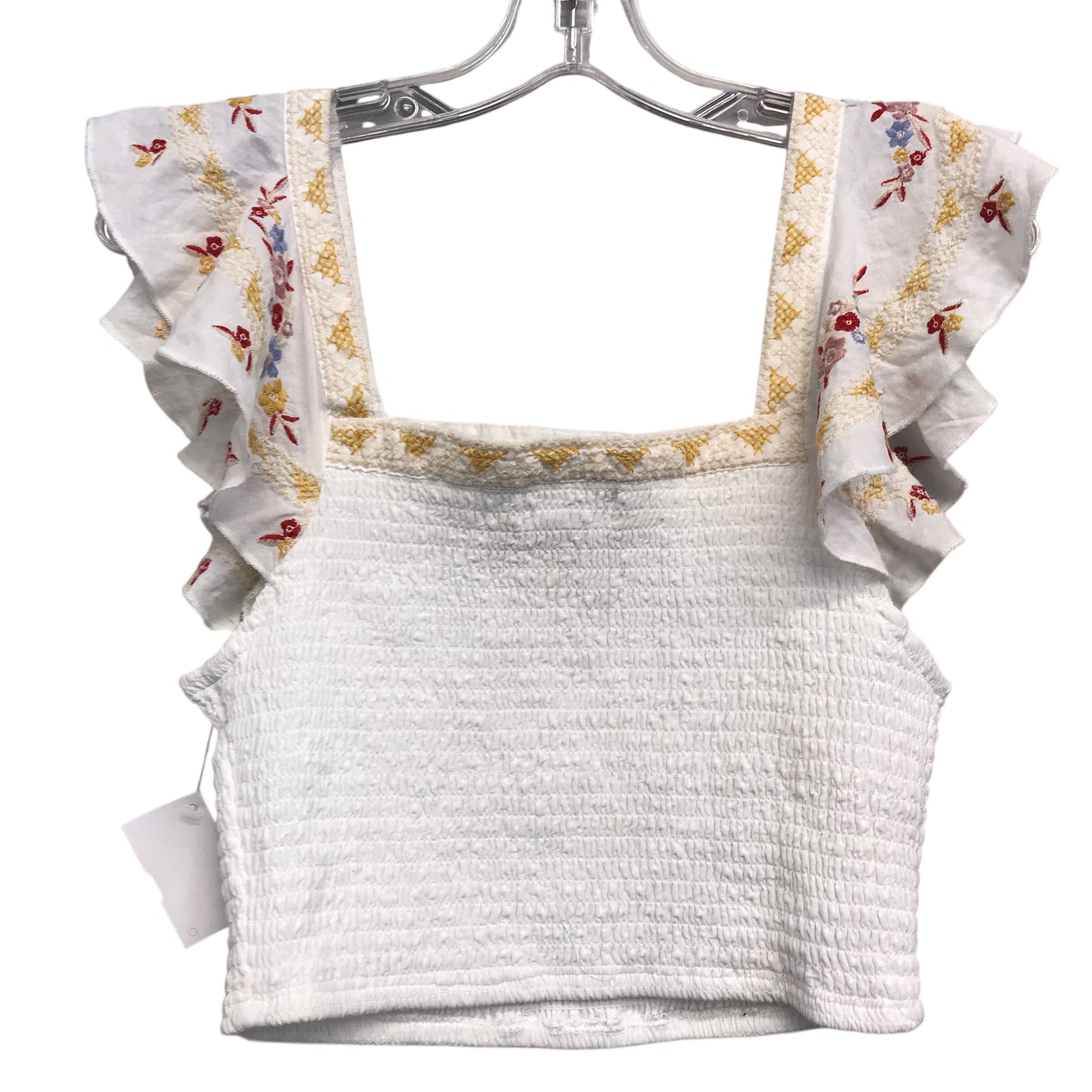 Top Sleeveless By Japna In White, Size:M