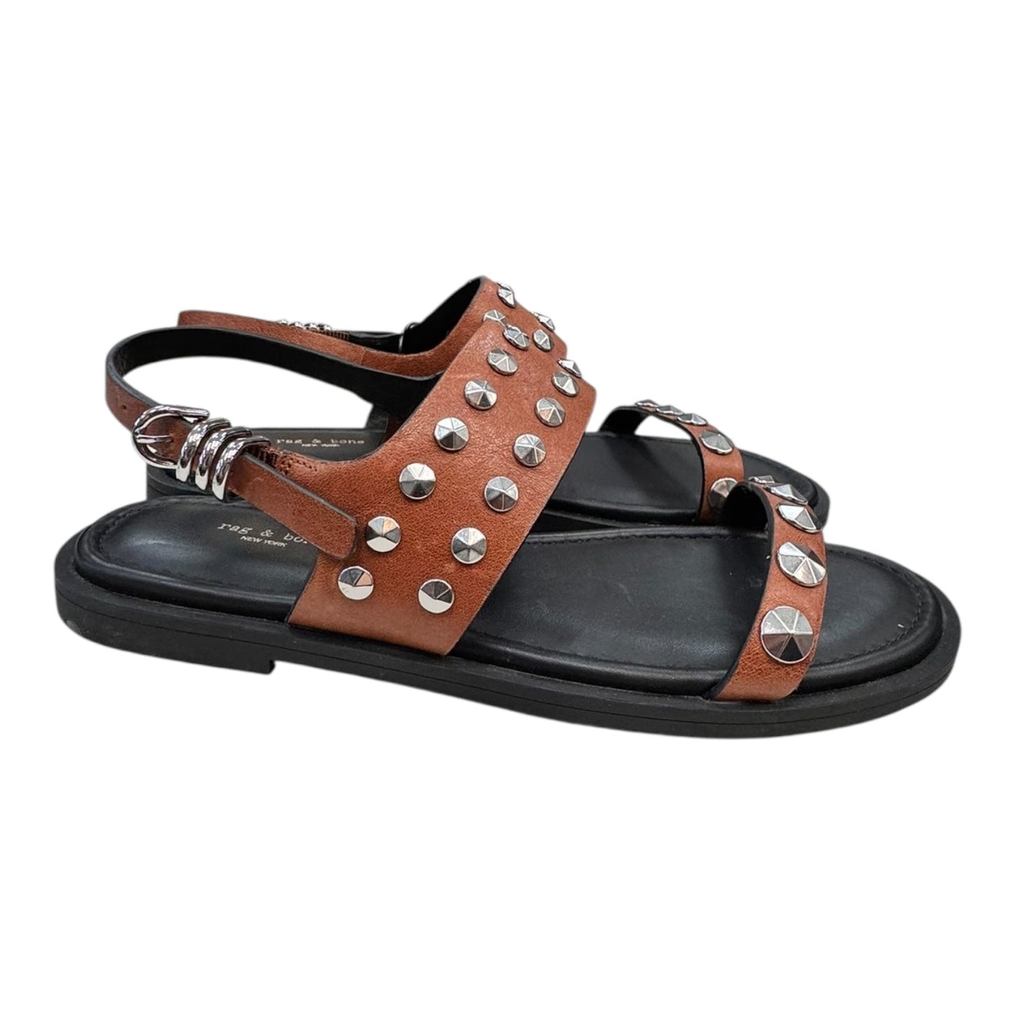 Sandals Flats By Rag And Bone In Black & Brown, Size:5.5
