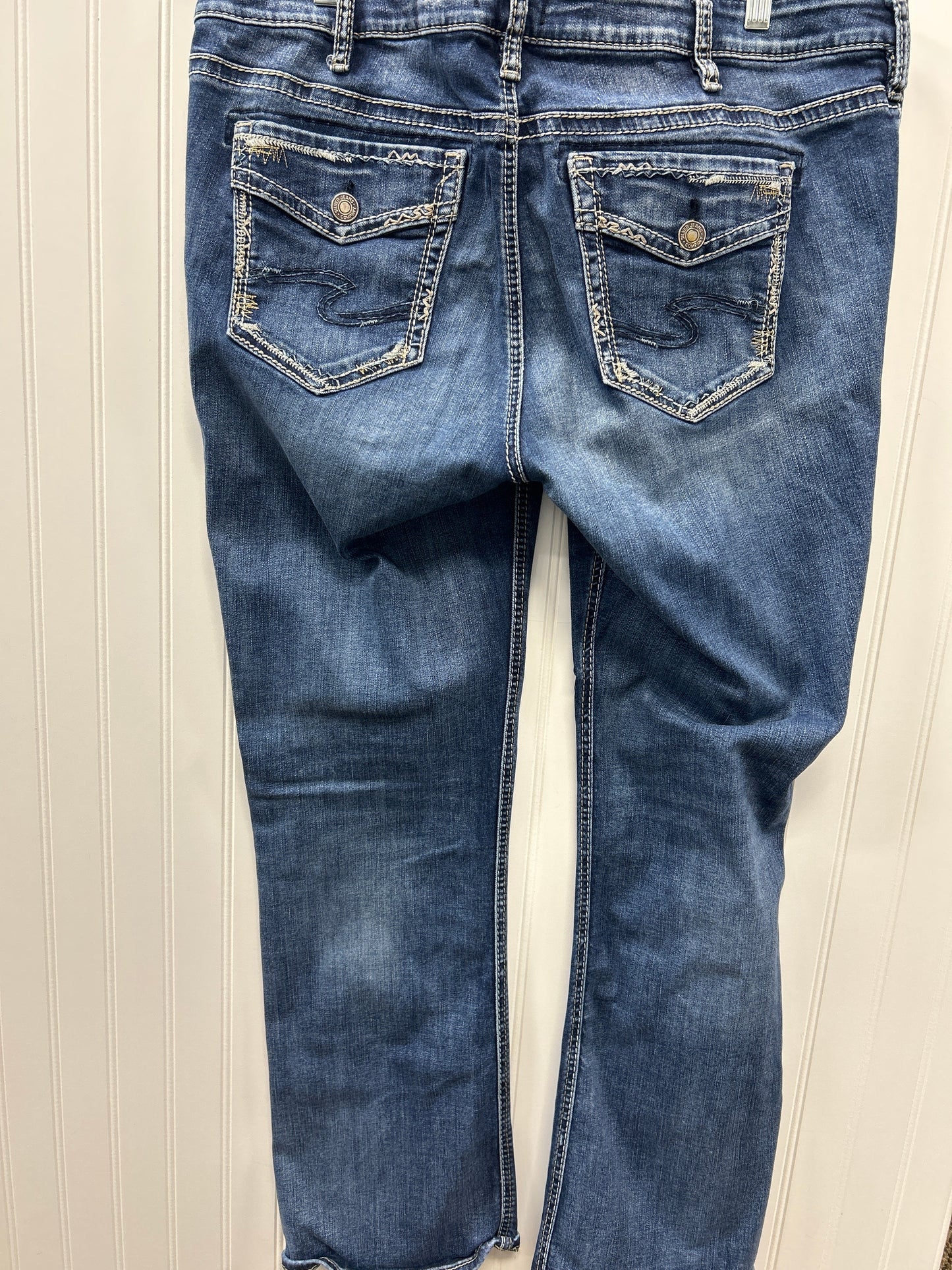 Jeans Flared By Silver In Blue Denim, Size:18