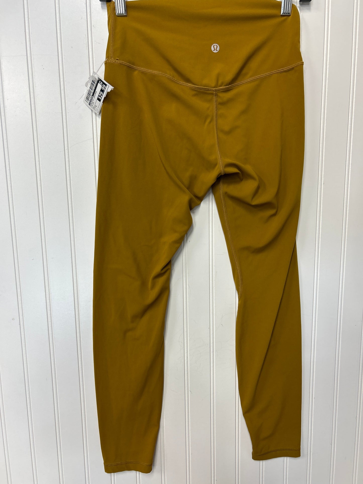 Athletic Leggings By Lululemon In Yellow, Size:8