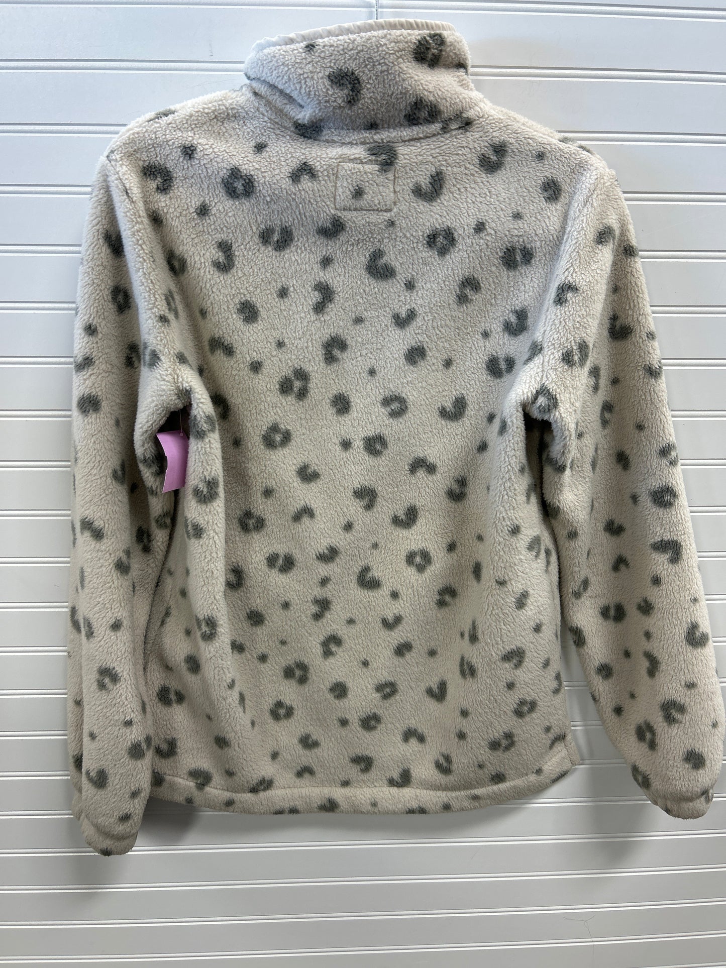 Jacket Fleece By Abercrombie And Fitch In Cream & Grey, Size:S