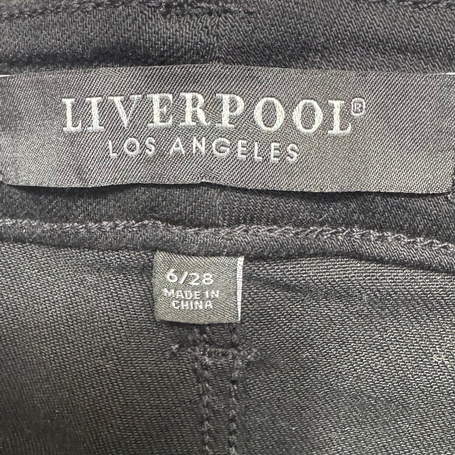 Lucy Hi-Rise Boot Cut Jeans By Liverpool In Black Rinse Denim, Size: 6/28