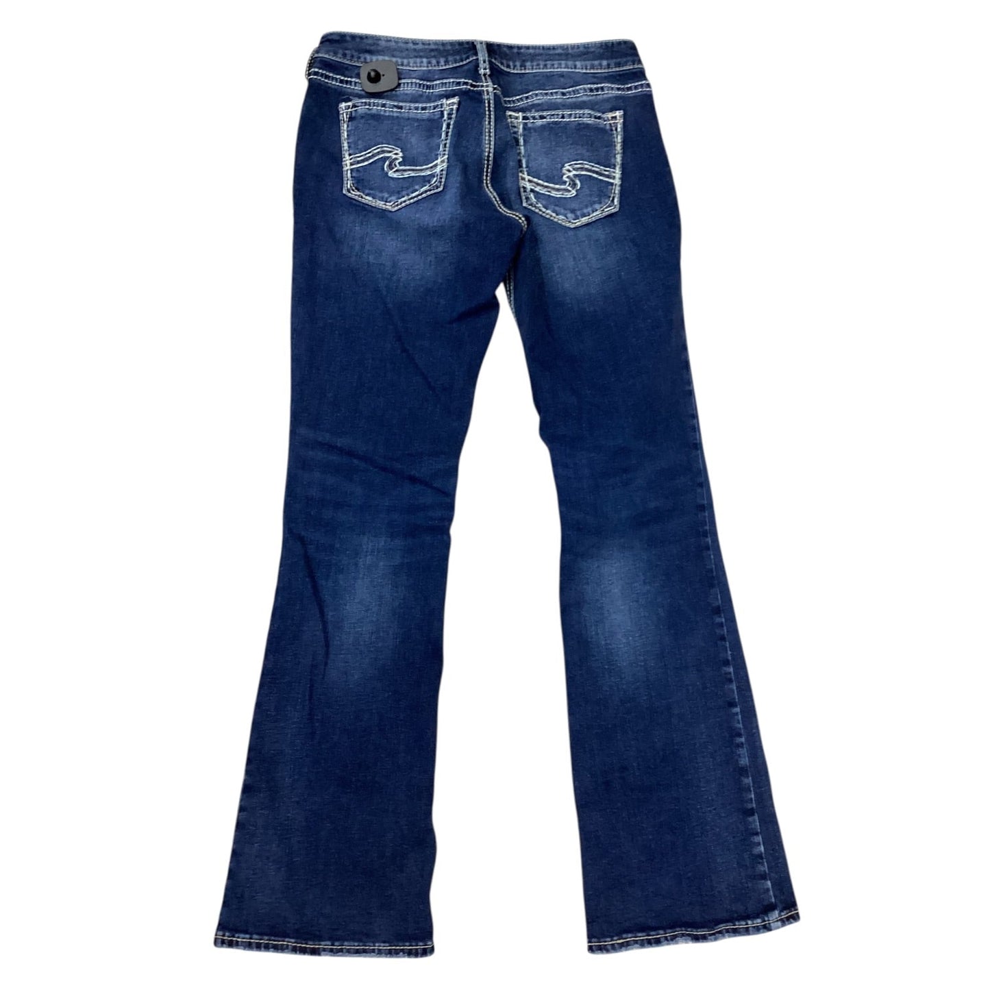 Jeans Boot Cut By Silver In Blue Denim, Size:10