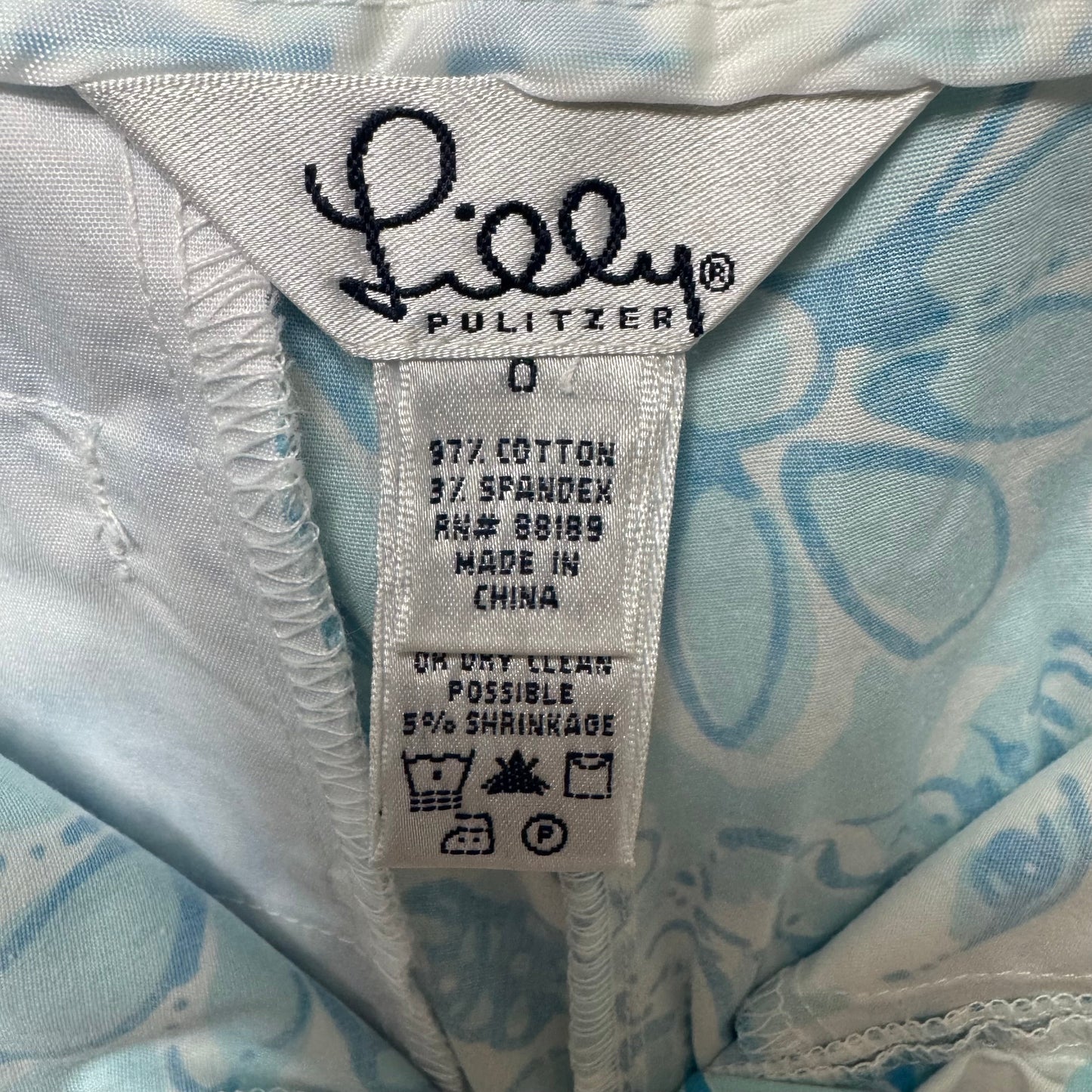 Vintage Florence Capri Pants Designer By Lilly Pulitzer In Coastal Blue Lion Around, Size: 0