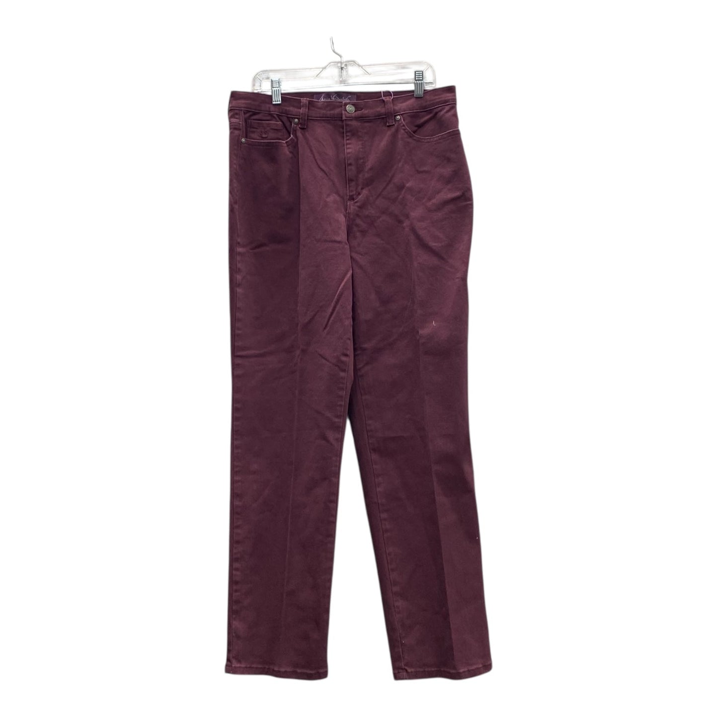 Jeans Straight By Gloria Vanderbilt In Maroon, Size:14