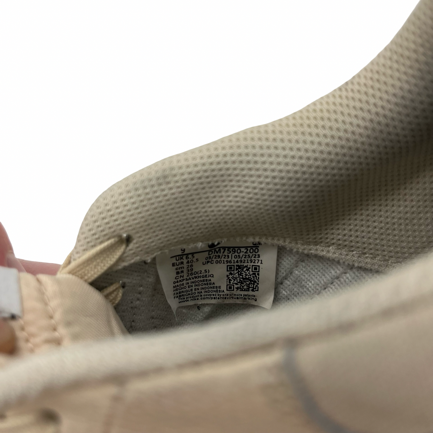 Shoes Sneakers Platform By Nike In Tan & White, Size:9