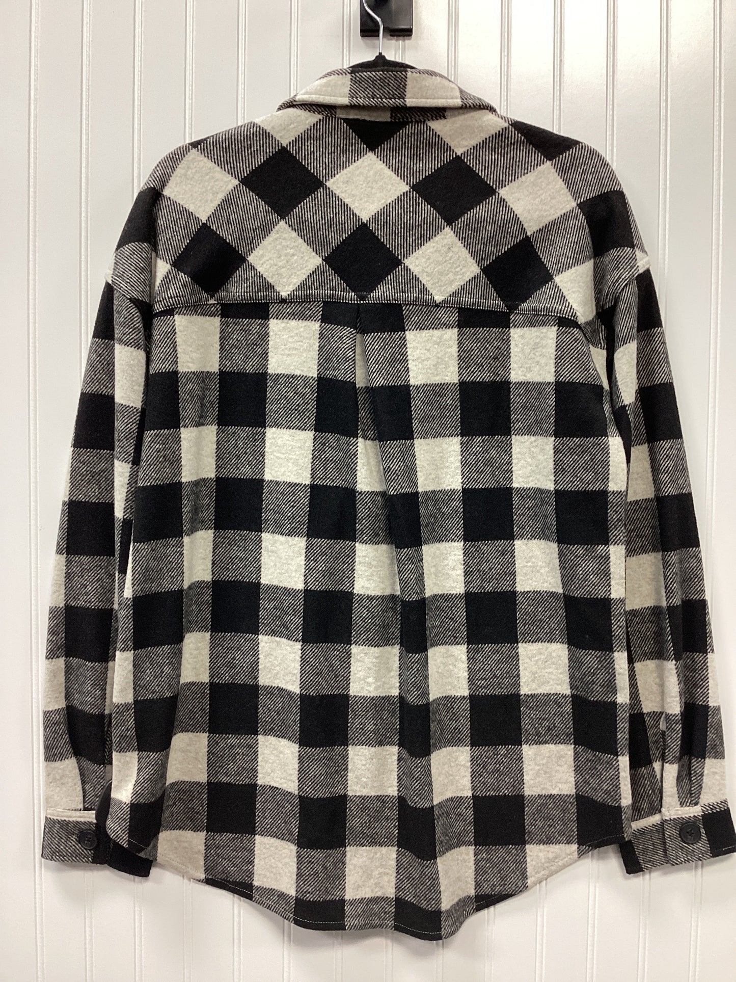 Jacket Shirt By Maurices In Black & Grey, Size:S