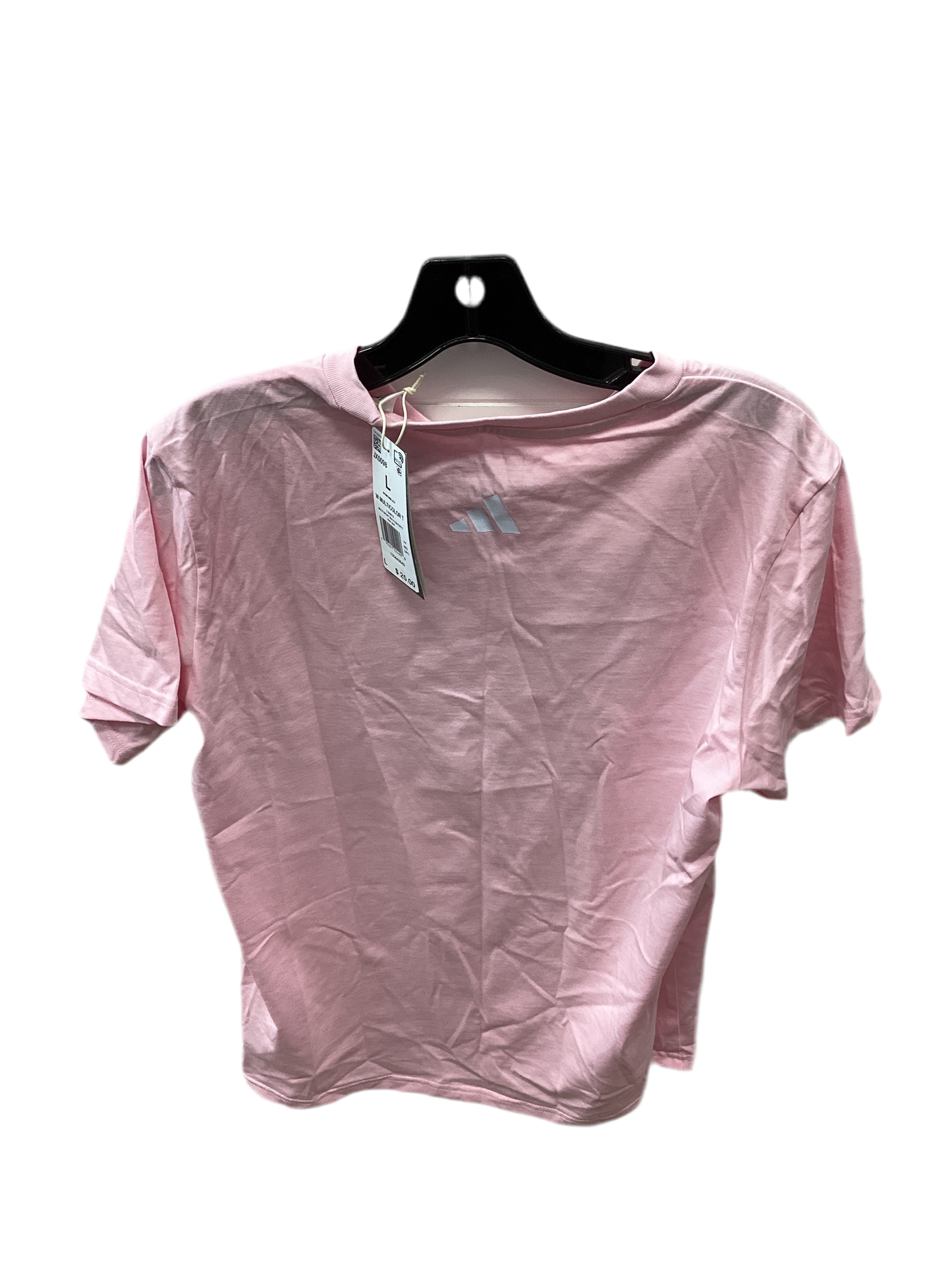 Athletic Top Ss By Adidas In Pink, Size:L