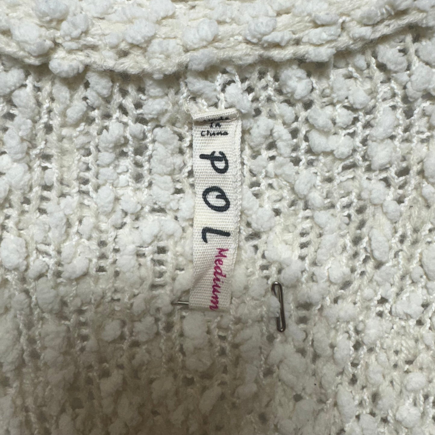 Sweater Cardigan By Pol In Cream, Size: M