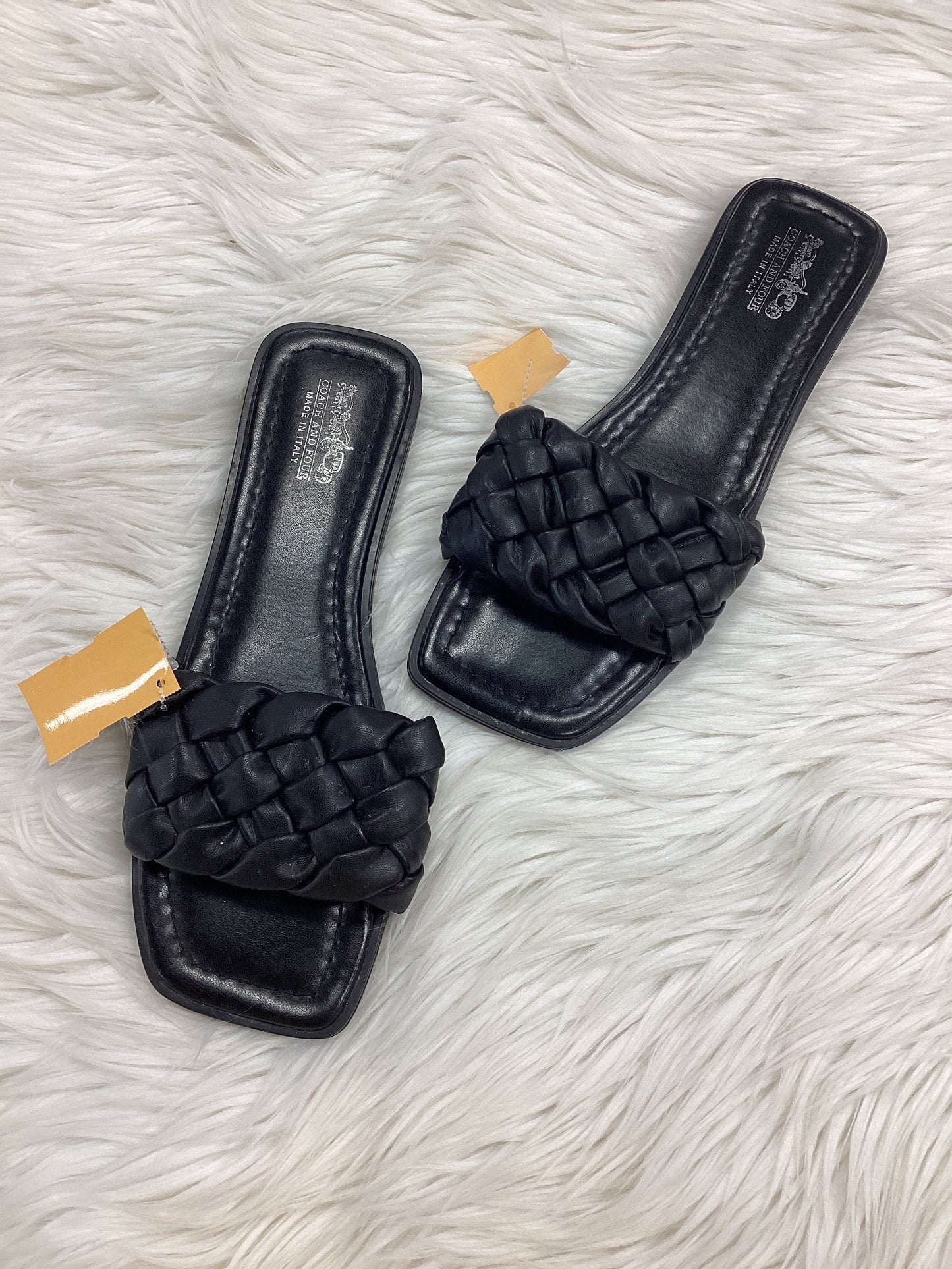 Sandals Flats By Coach And Four In Black, Size:10