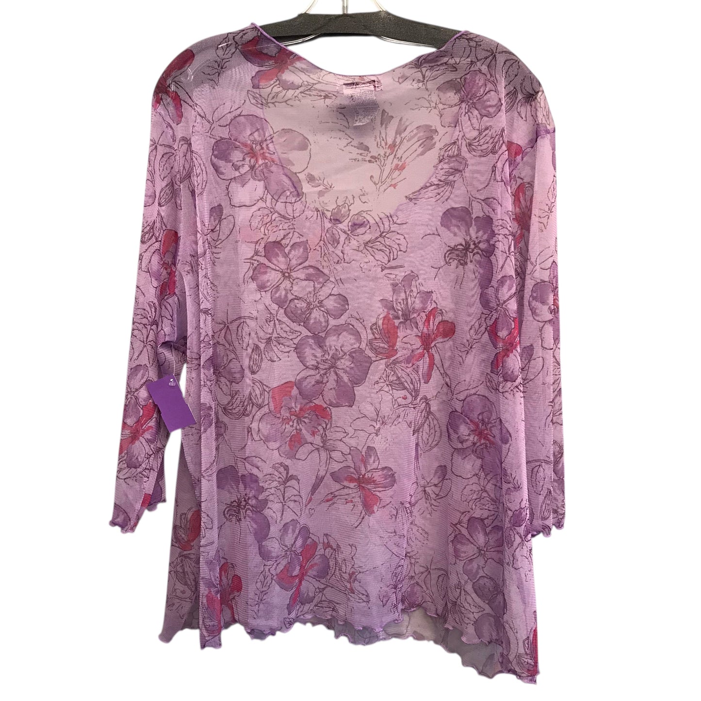 Top 3/4 Sleeve By Faded Glory In Purple, Size:3X