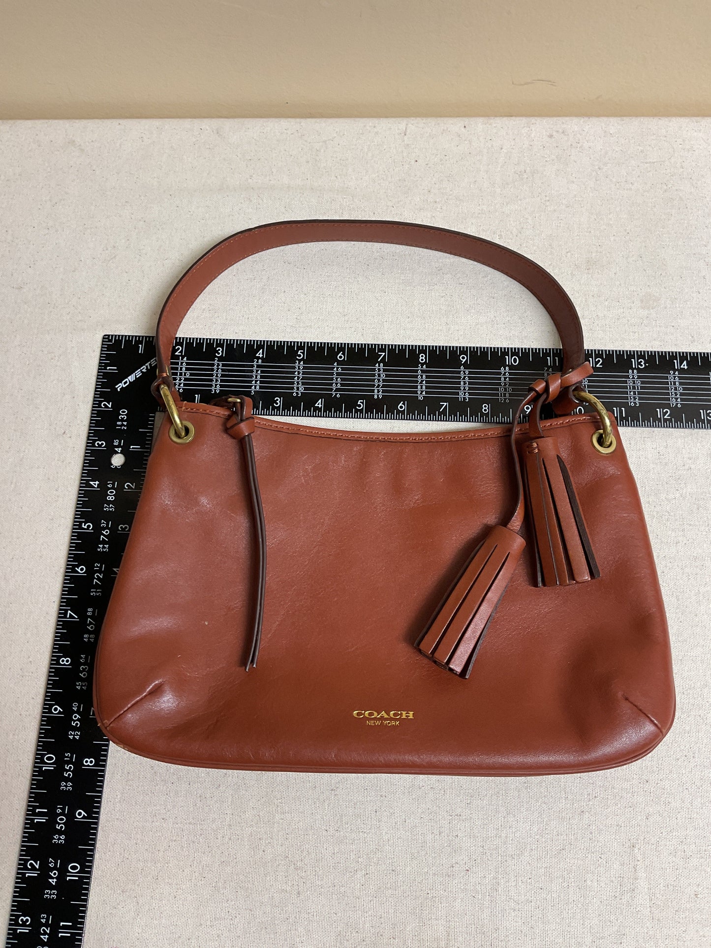 Handbag Designer By Coach In Brown, Size:Small