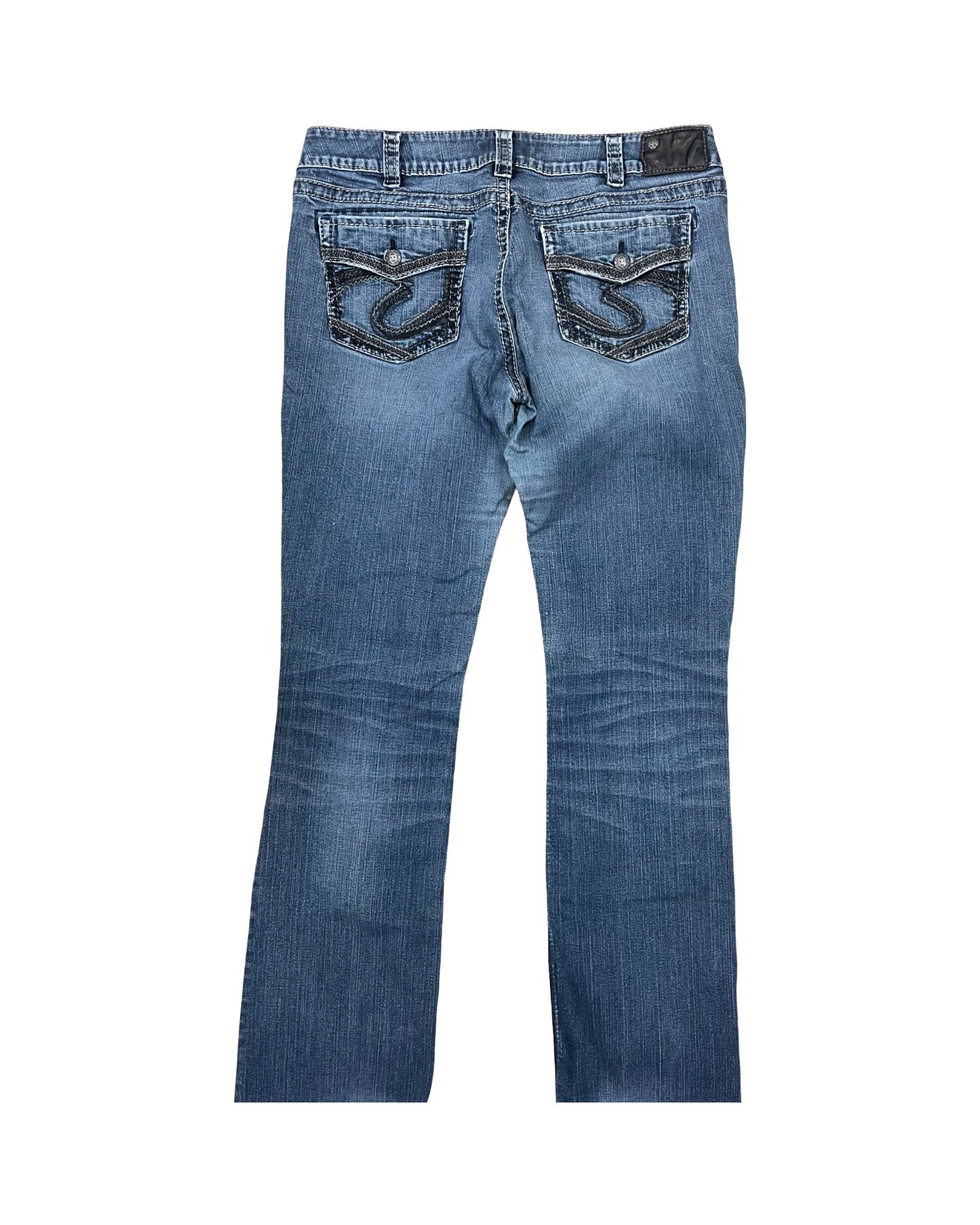 Jeans Boot Cut By Silver In Blue Denim, Size:18
