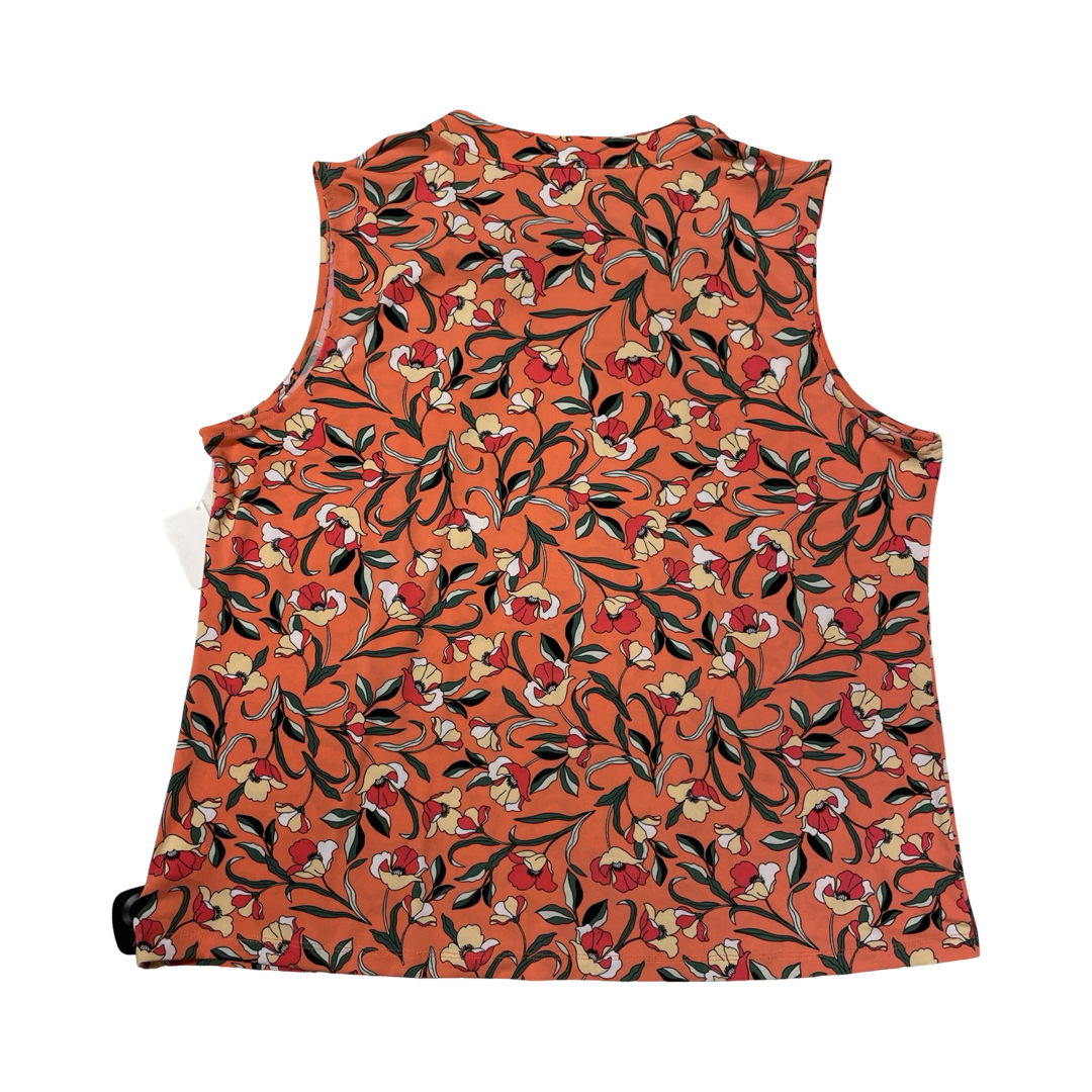 Top Sleeveless By Liz Claiborne In Floral Print, Size:L