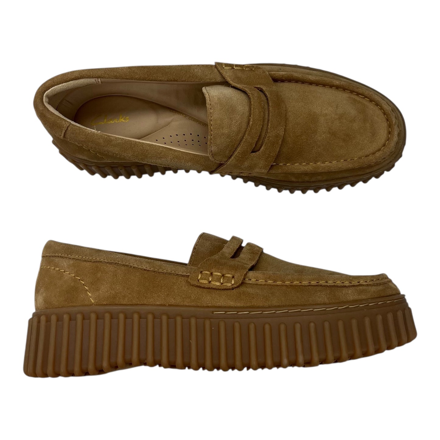 Shoes Flats By Clarks In Brown, Size:9