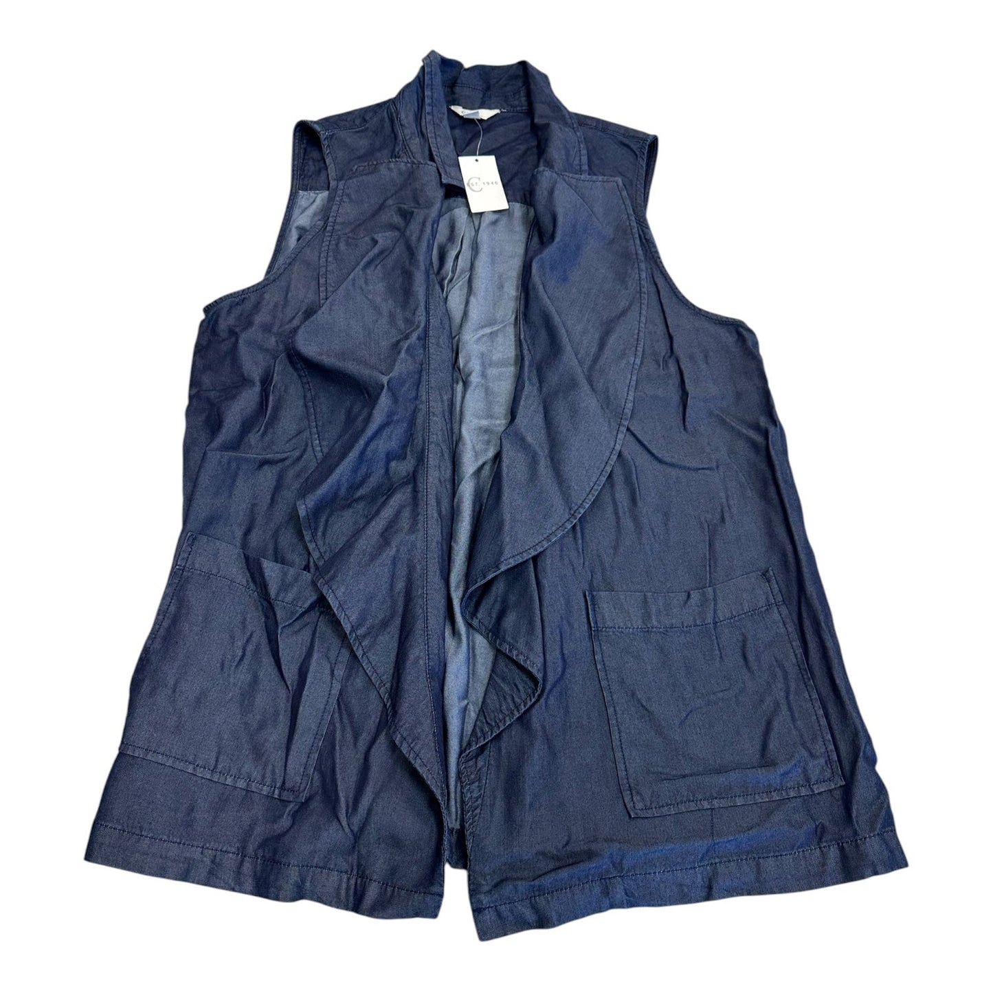Cardigan By Cato In Blue Denim, Size:Xl