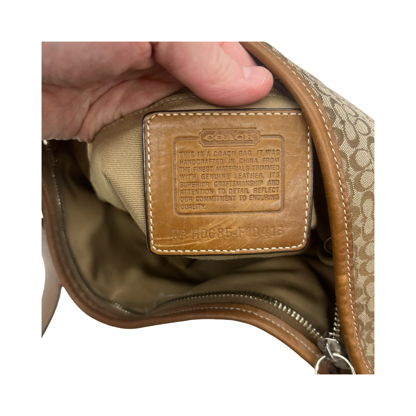 Crossbody Designer By Coach In Brown, Size:Medium