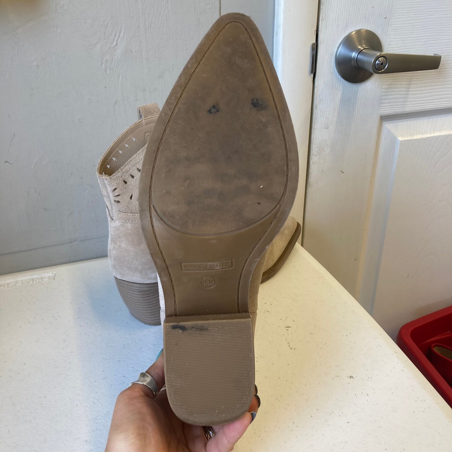 Boots Western By Marc Fisher In Tan, Size:9.5
