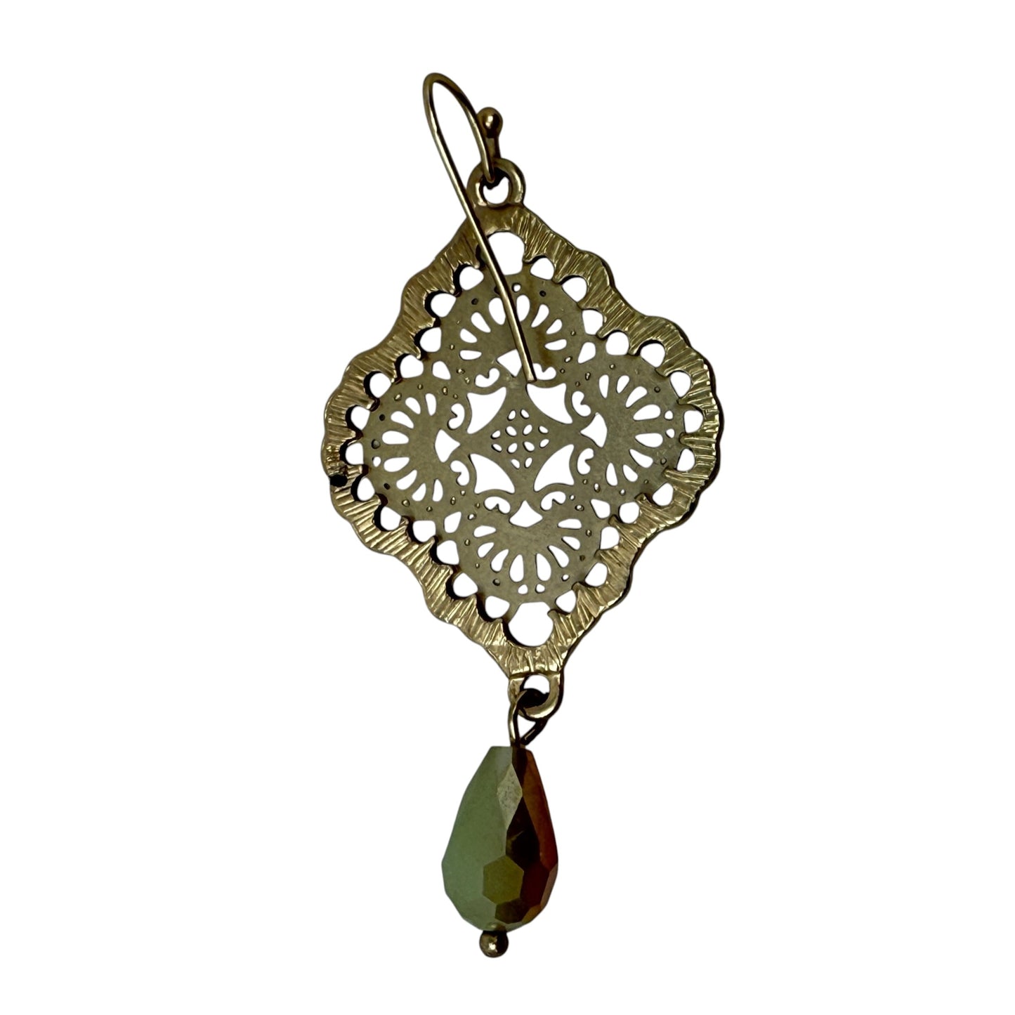 Filigree & Crystal Dangle Earrings