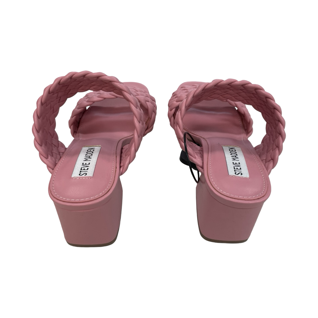 Sandals Heels Block By Steve Madden In Pink, Size:6