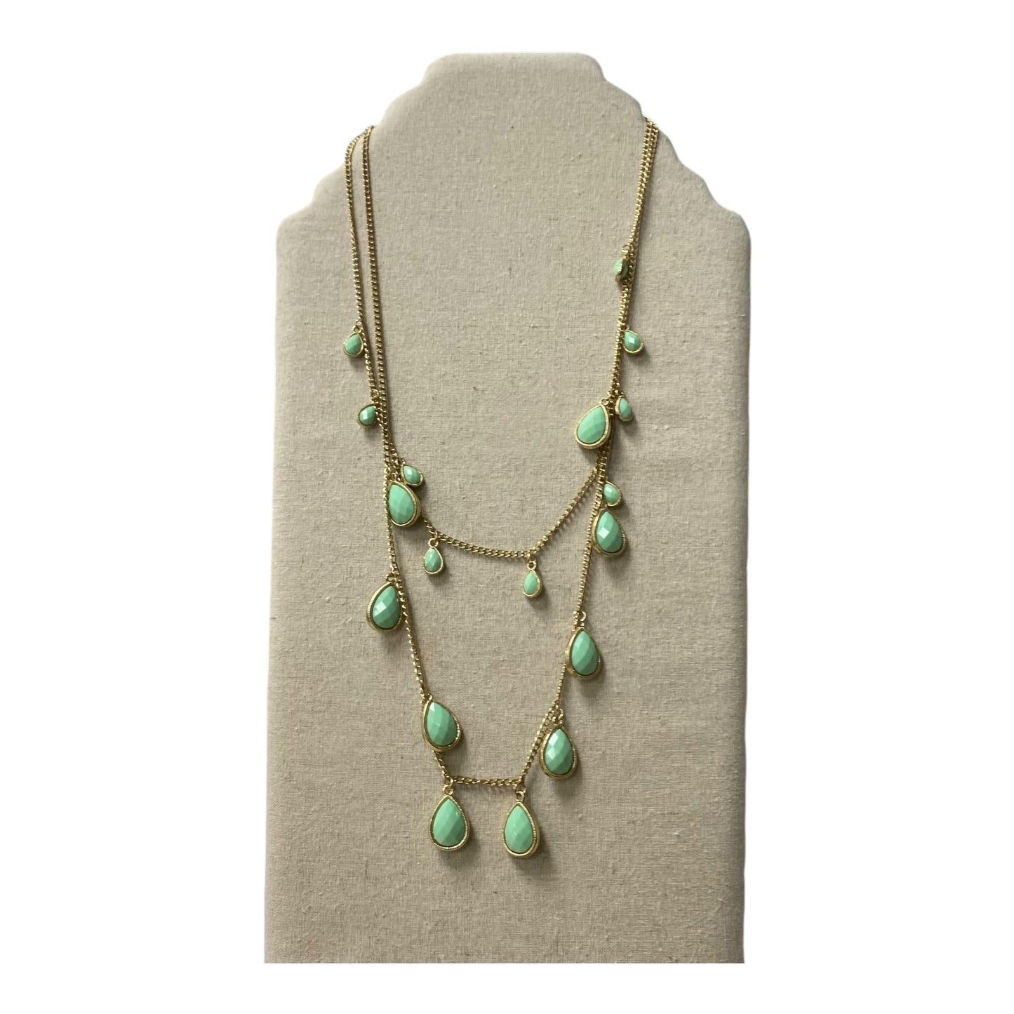 Necklace Layered In Gold & Green