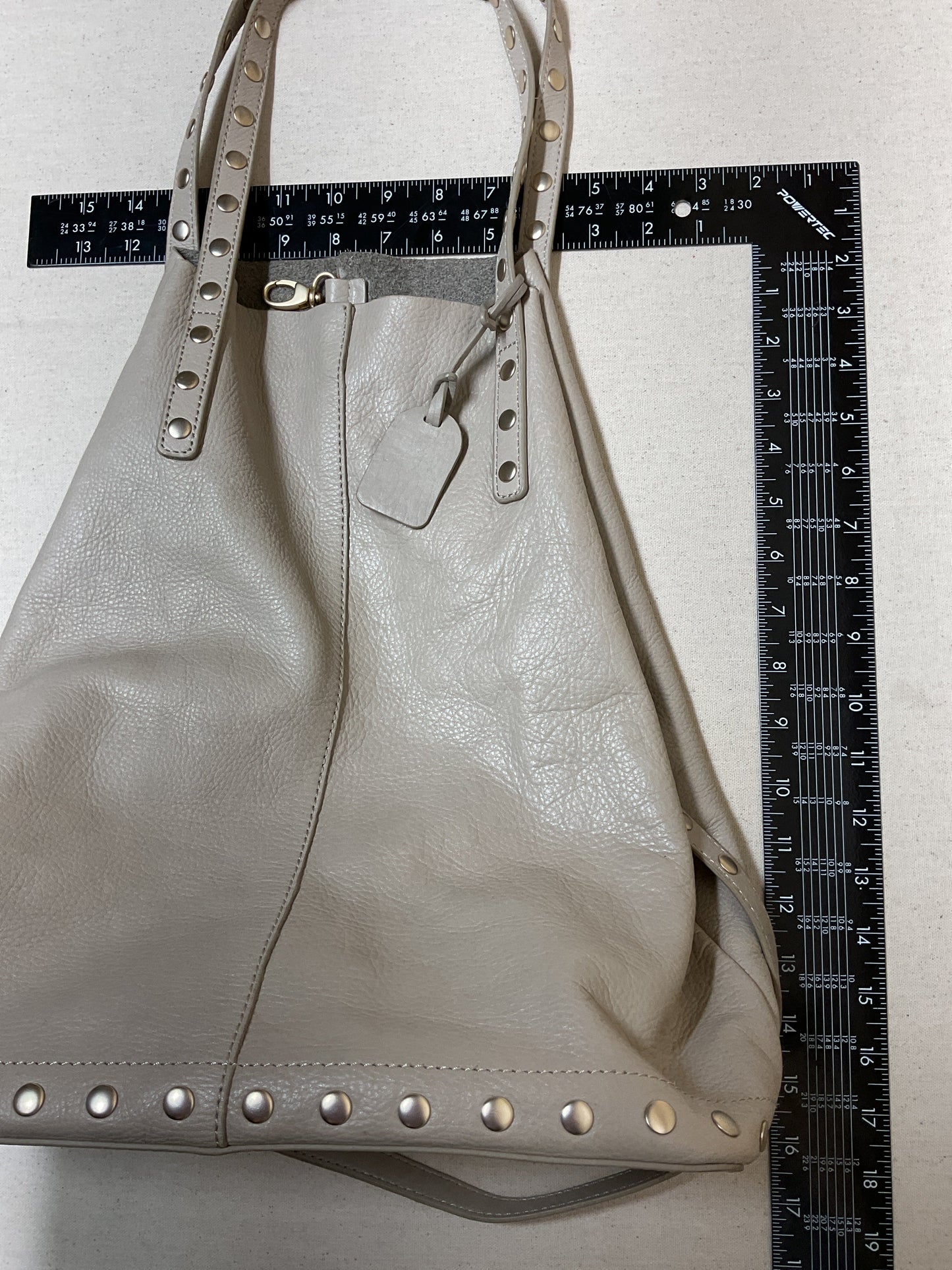 Handbag Leather By Cmb In Grey, Size:Large