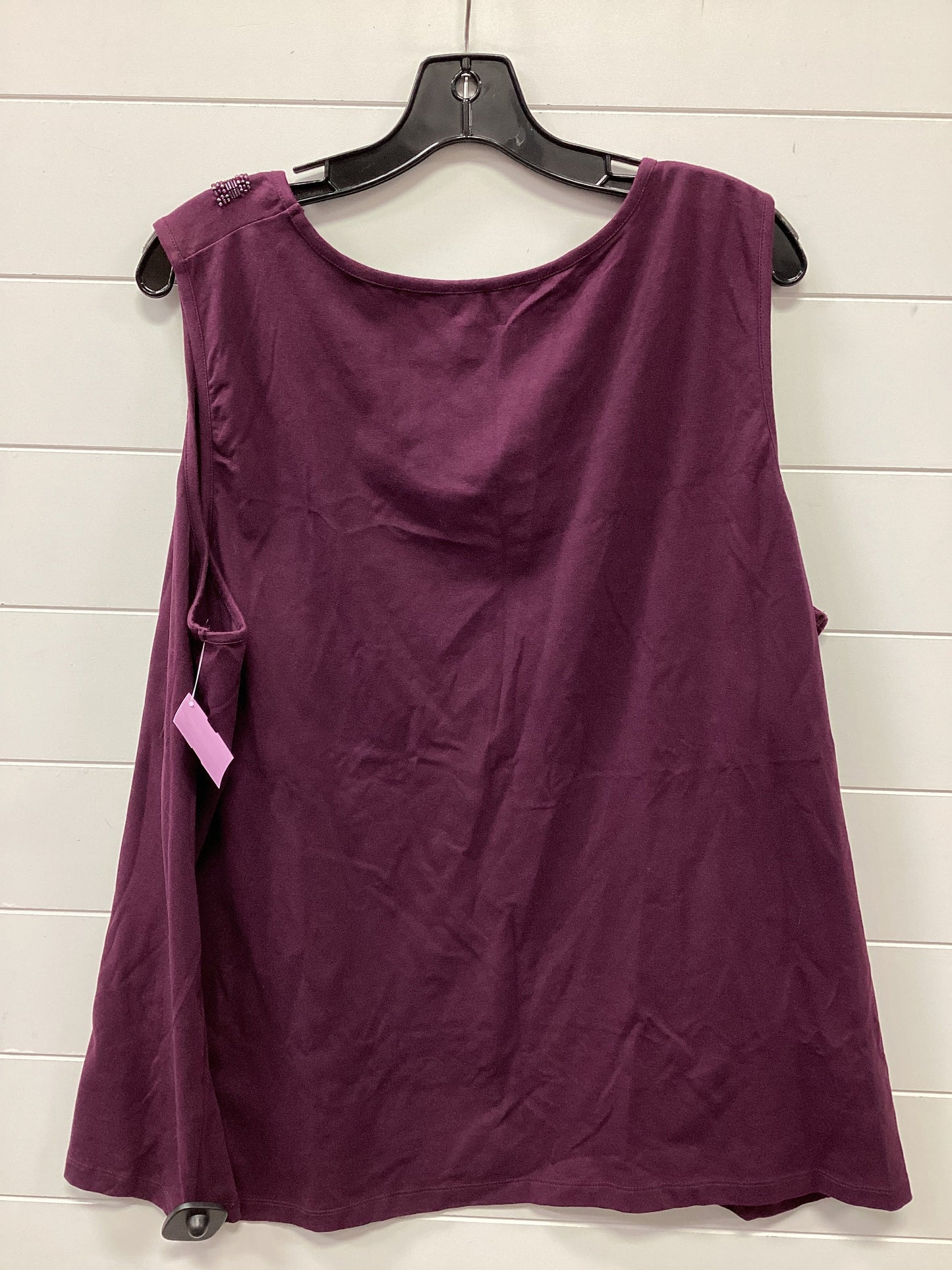 Top Sleeveless By Liz And Co In Purple, Size:2X