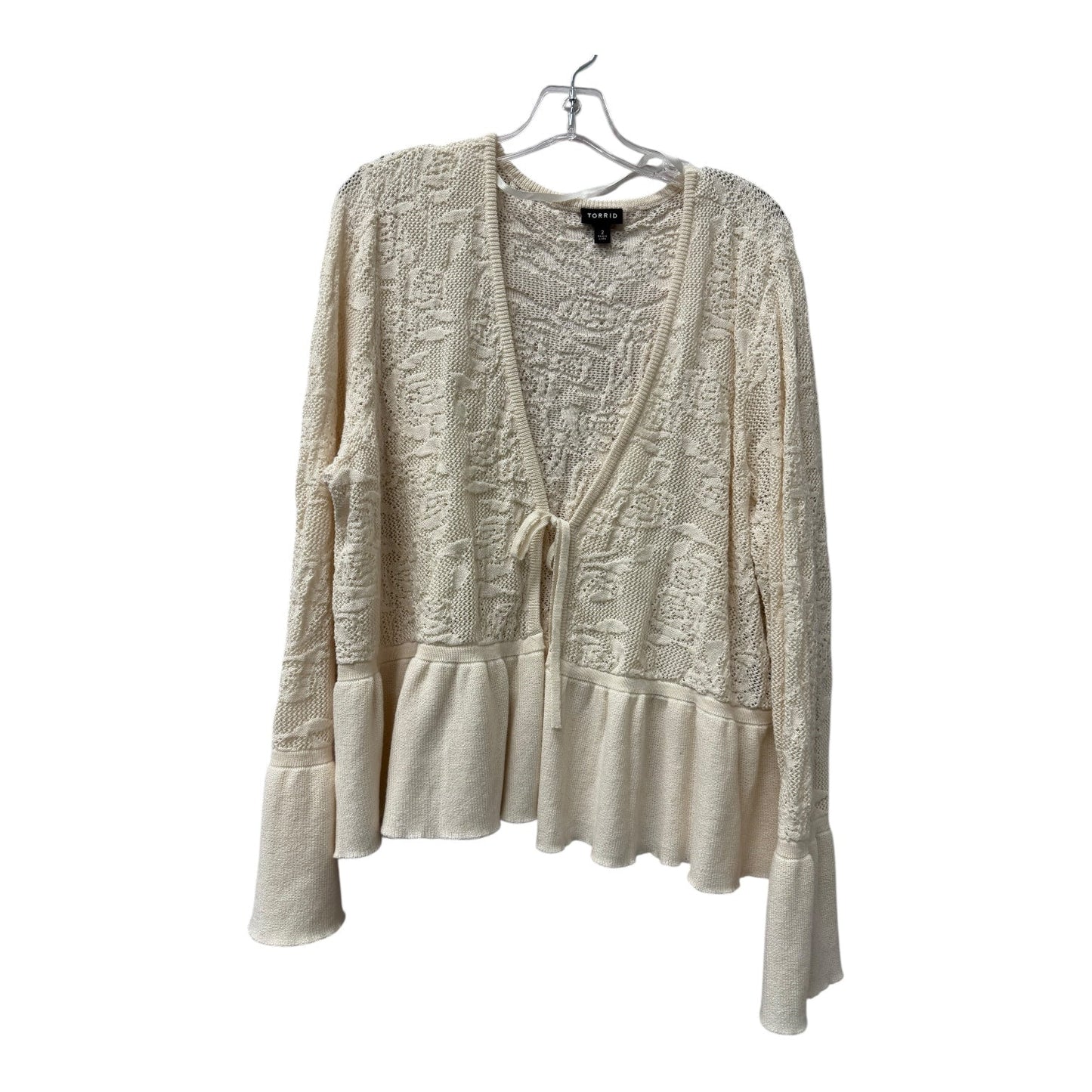 Cardigan By Torrid In Ivory, Size:2X