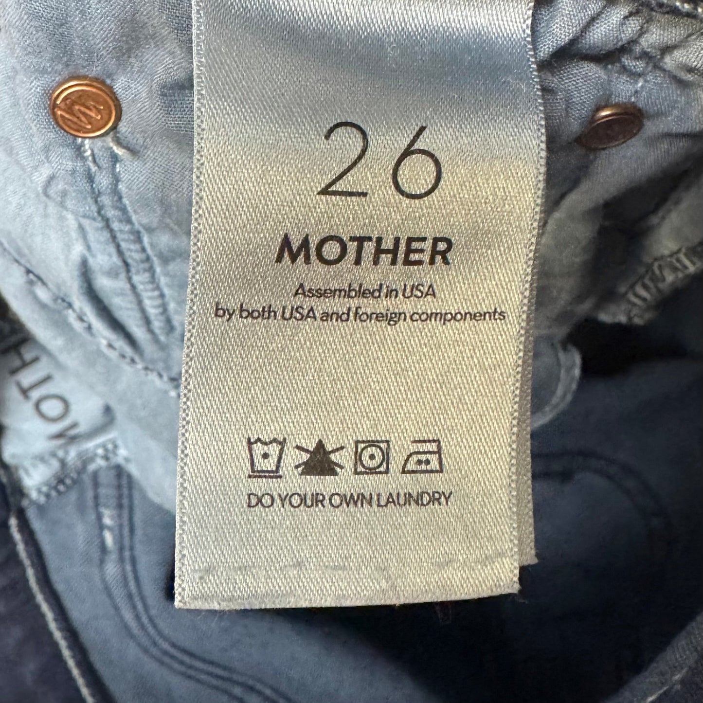 Mid Rise Rider Ankle Jeans By Mother In Blue Denim, Size: 2/26