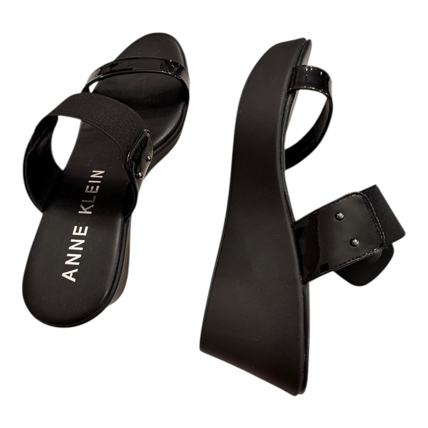 Sandals Heels Platform By Anne Klein In Black, Size:9.5