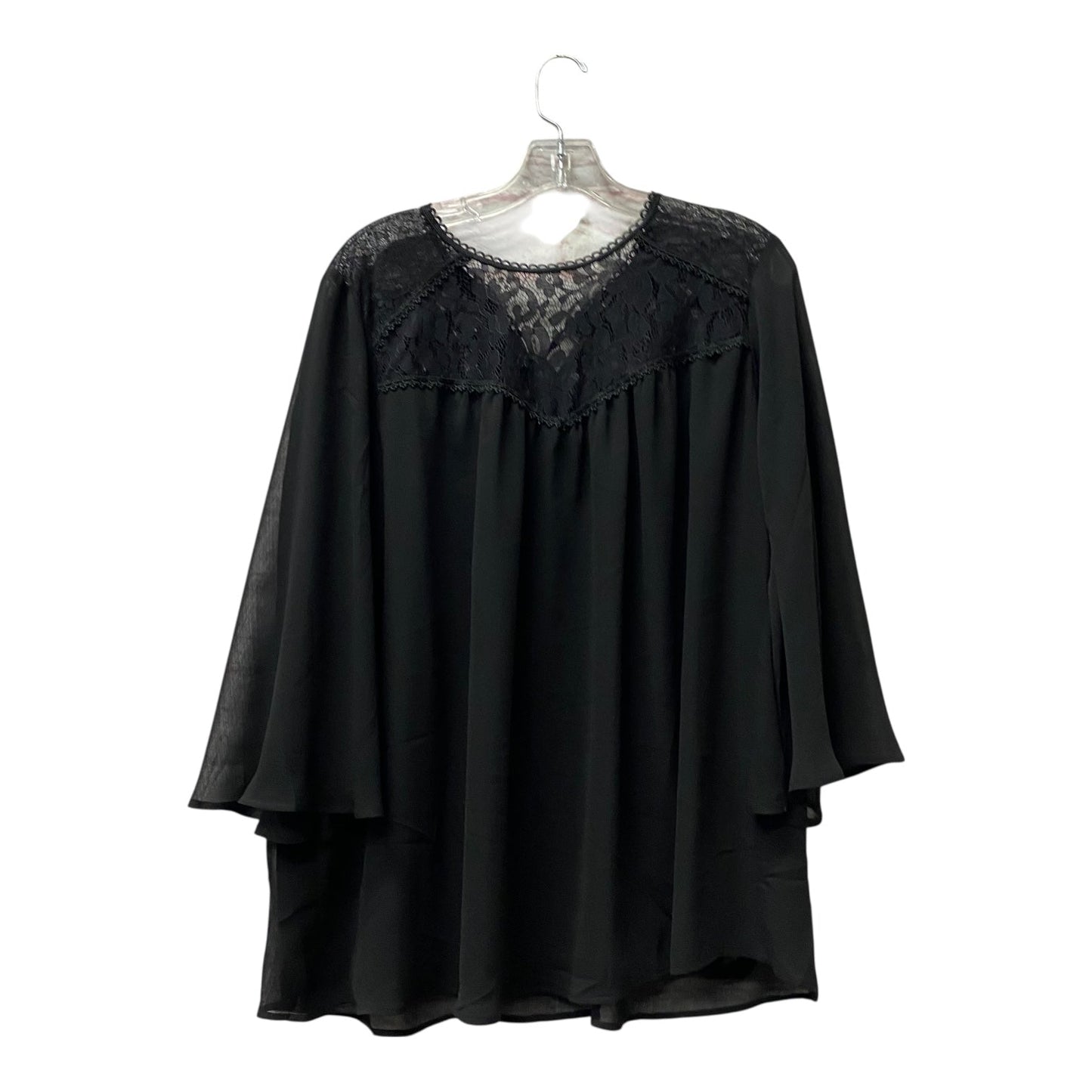 Top 3/4 Sleeve By Torrid In Black, Size:1X