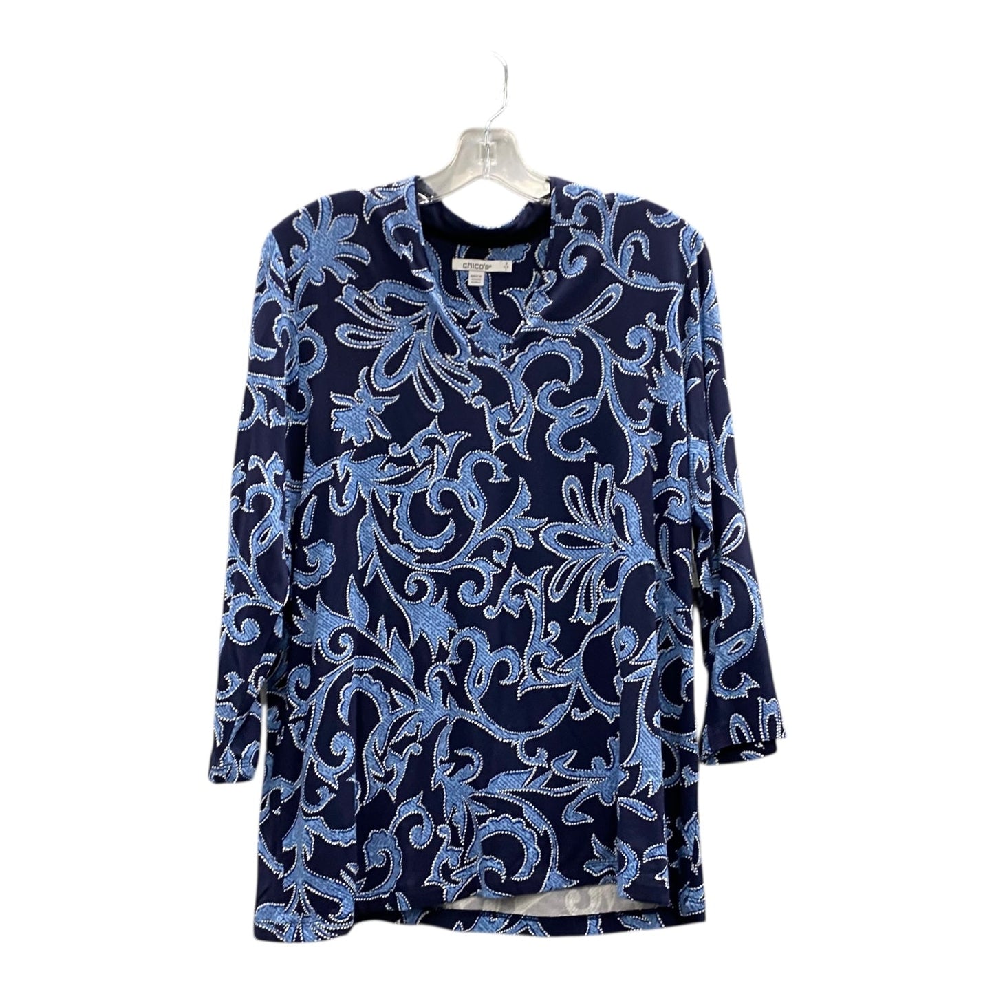 Blouse Ls By Chicos In Blue, Size:L