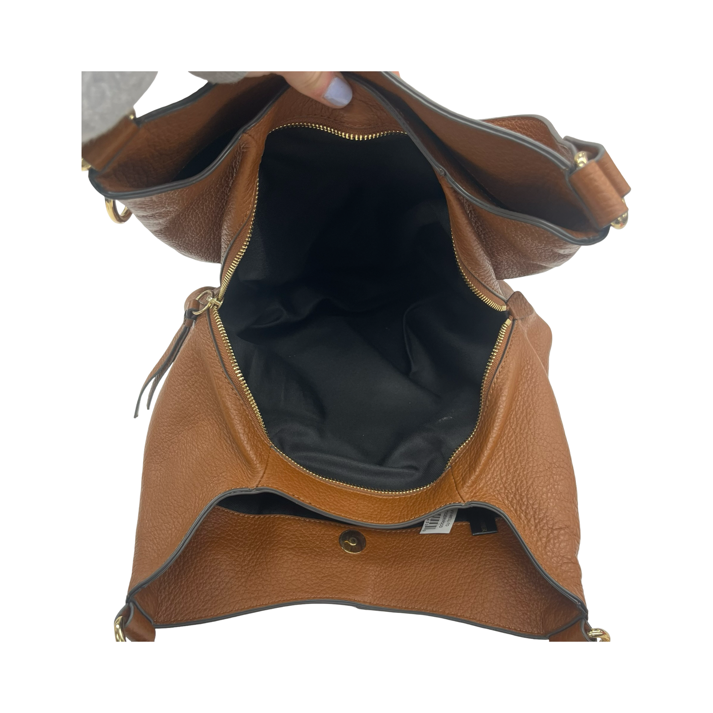 Handbag Leather By Vince Camuto In Brown, Size:Large