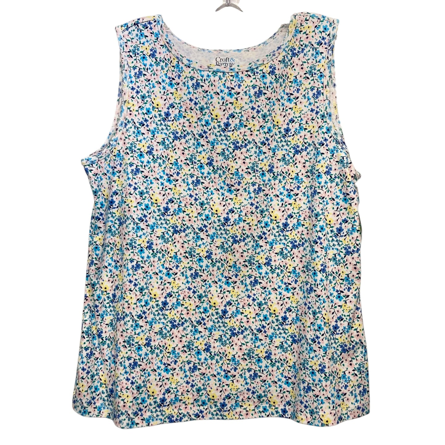 Top Sleeveless By Croft And Barrow In Floral Print, Size:Lp