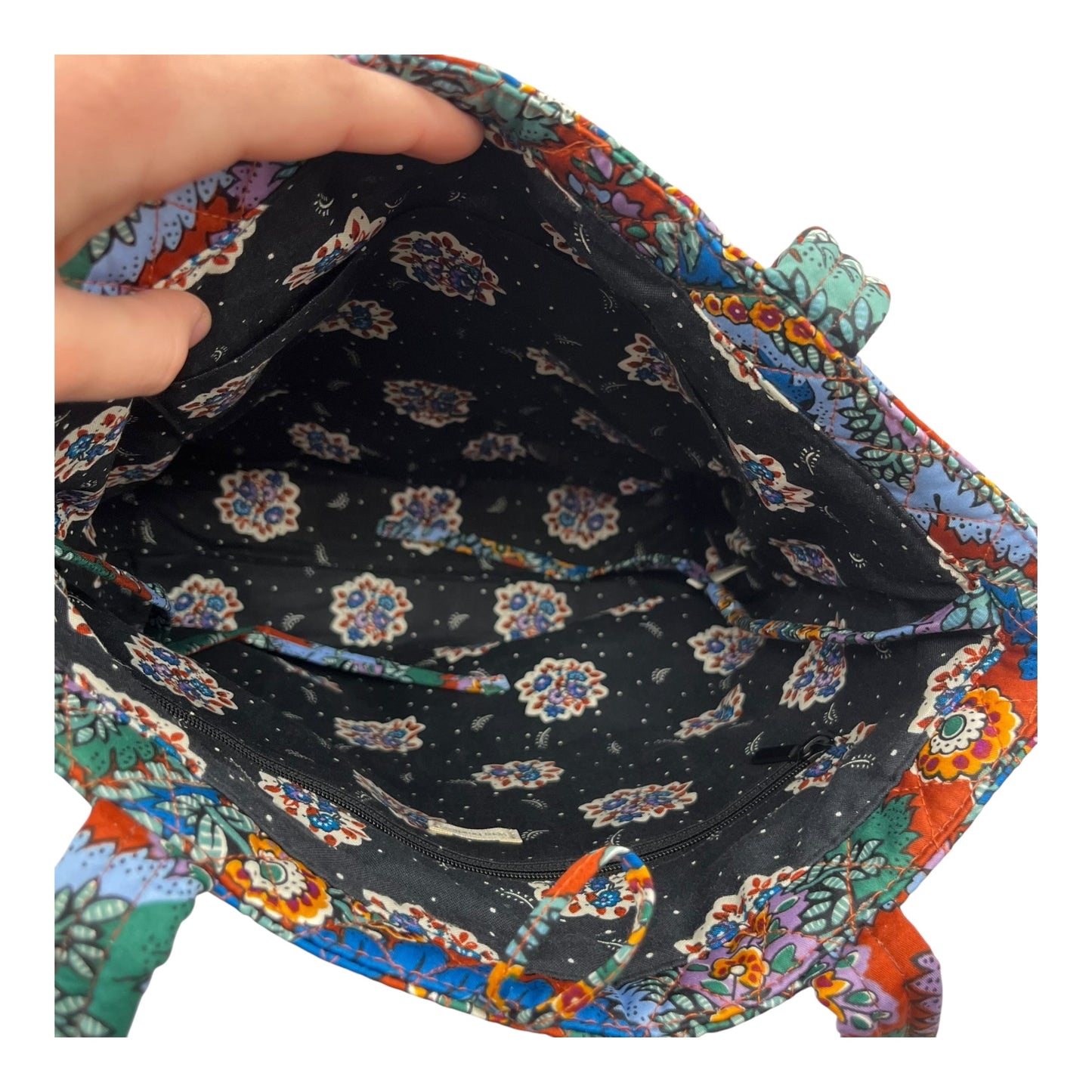 Handbag By Vera Bradley In Blue & Brown, Size:Medium