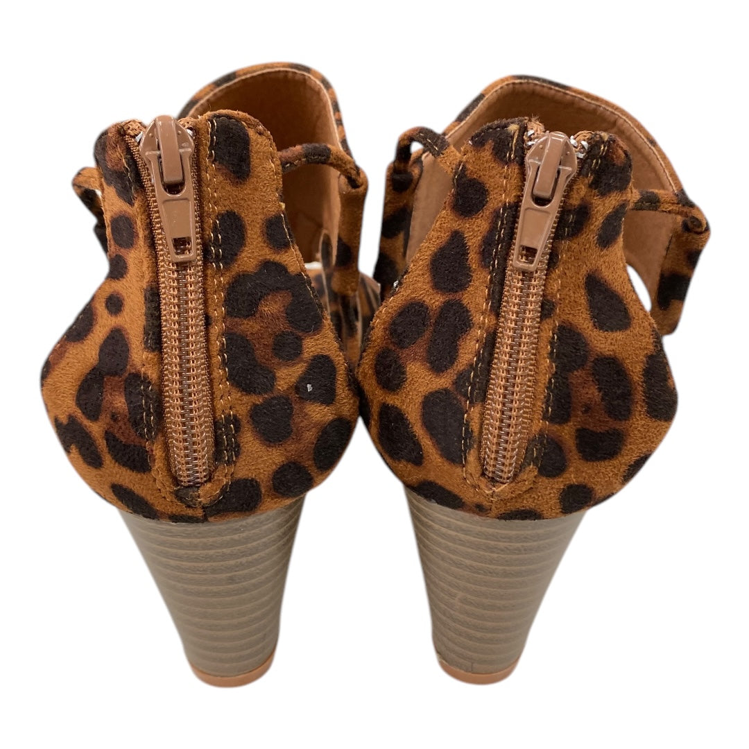 Sandals Heels Wedge By maia In Animal Print, Size:7.5